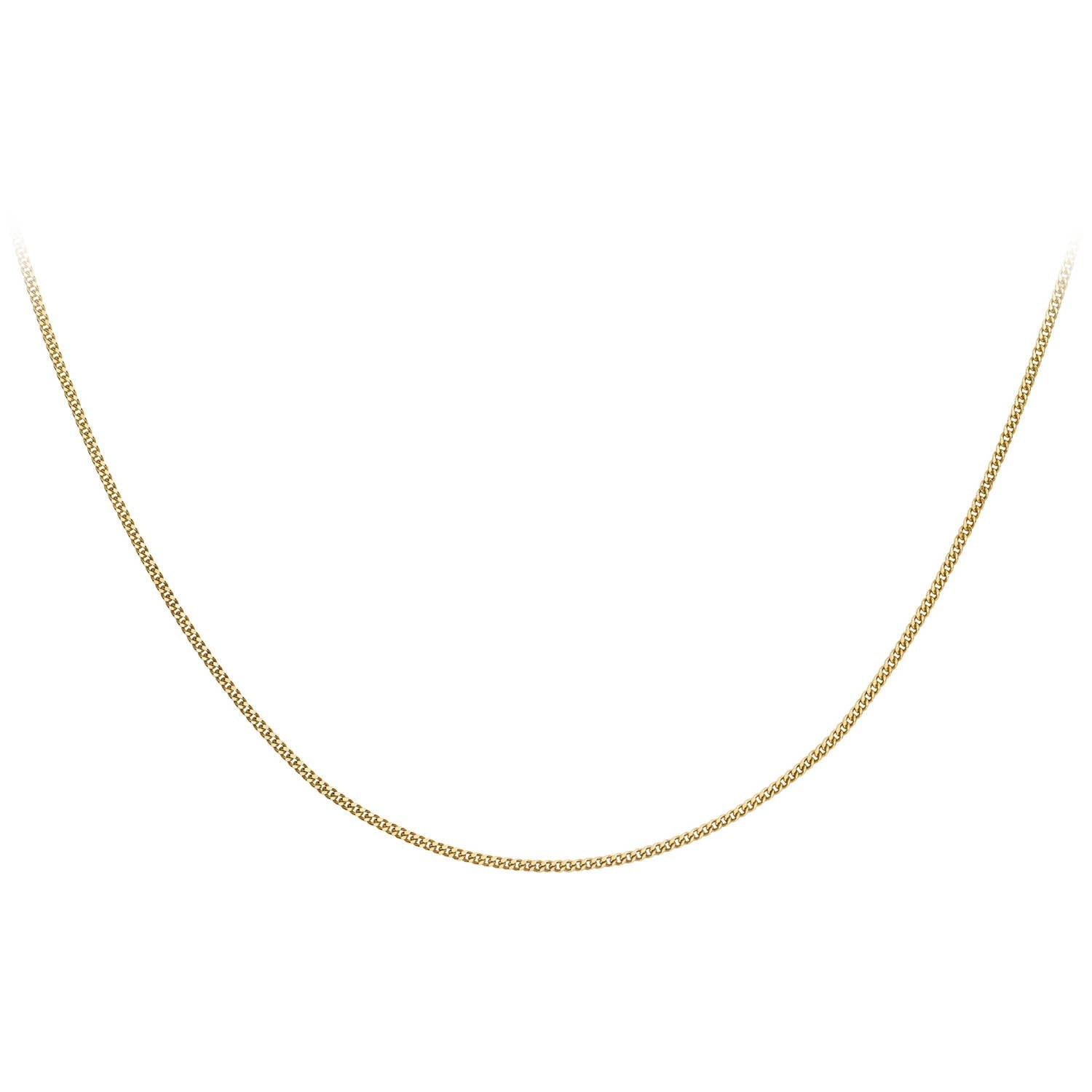 9ct Yellow Gold 40 Diamond Cut Curb Chain 41cm