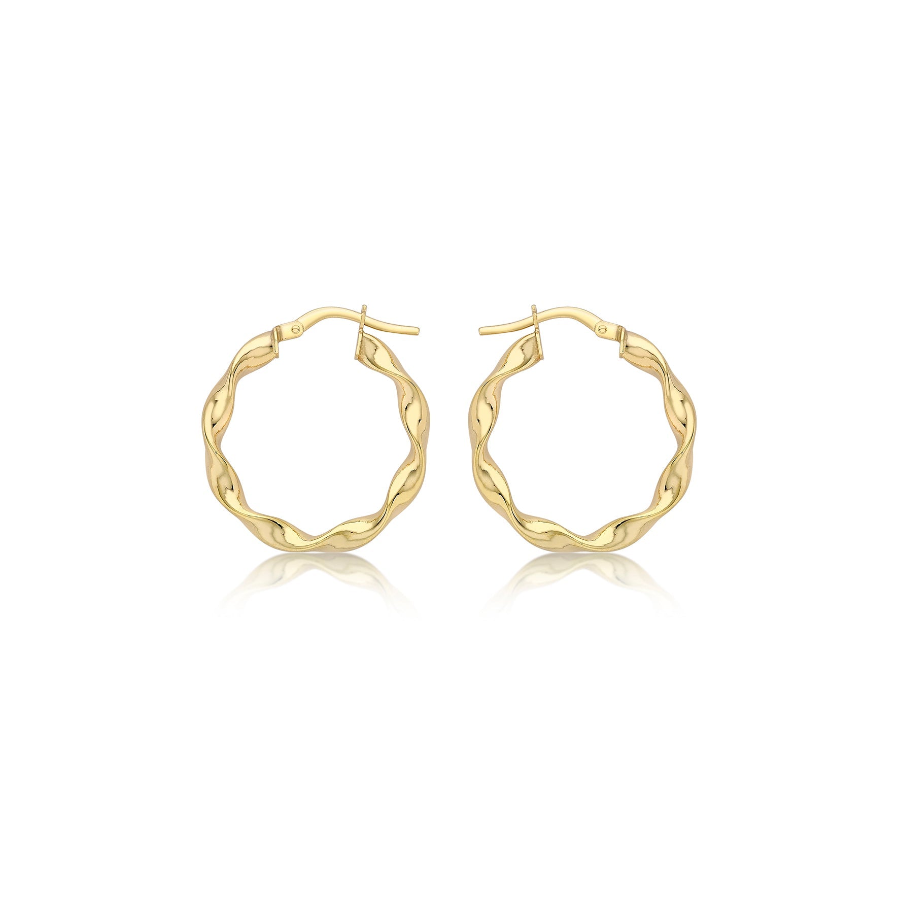 9ct Yellow Gold 22.5mm Twist Hoop Creole Earrings