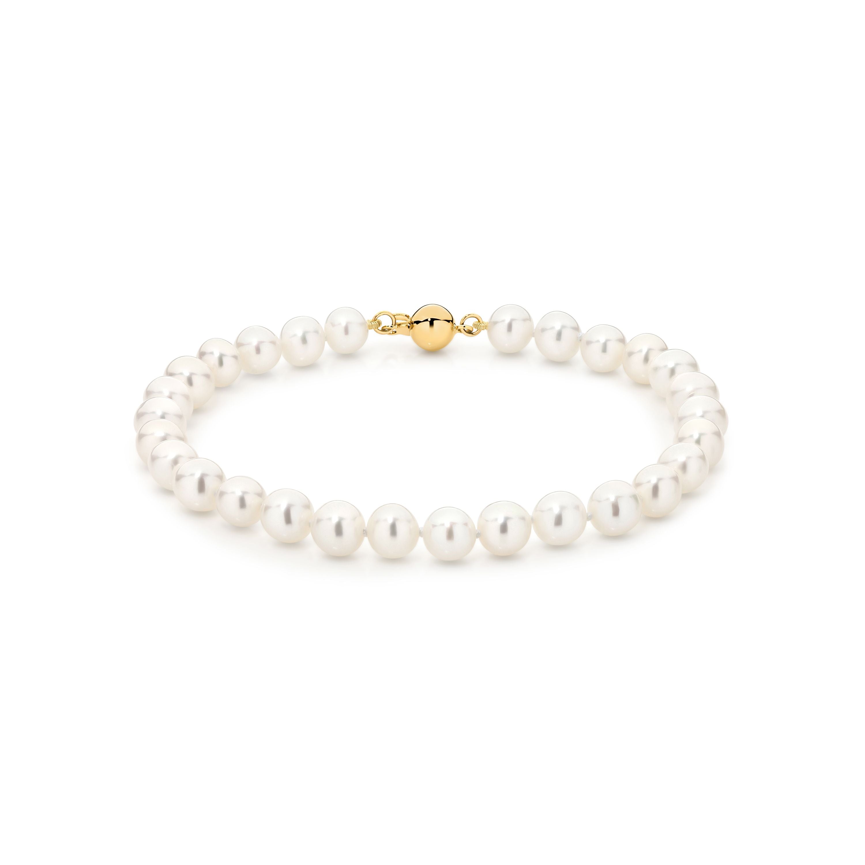 9ct Yellow Gold Freshwater Pearl Bracelet