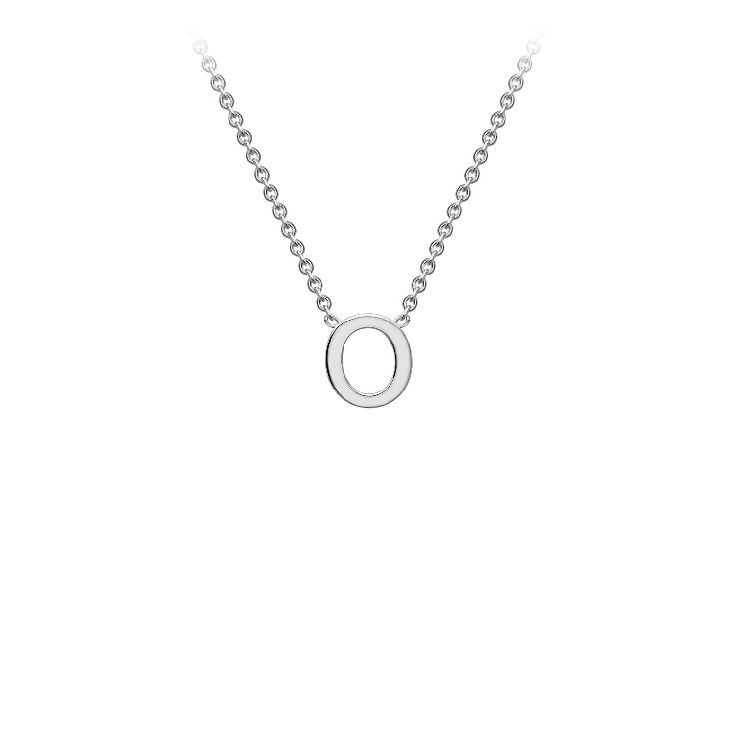 9ct White Gold 'O' Initial Adjustable Letter Necklace 38/43cm