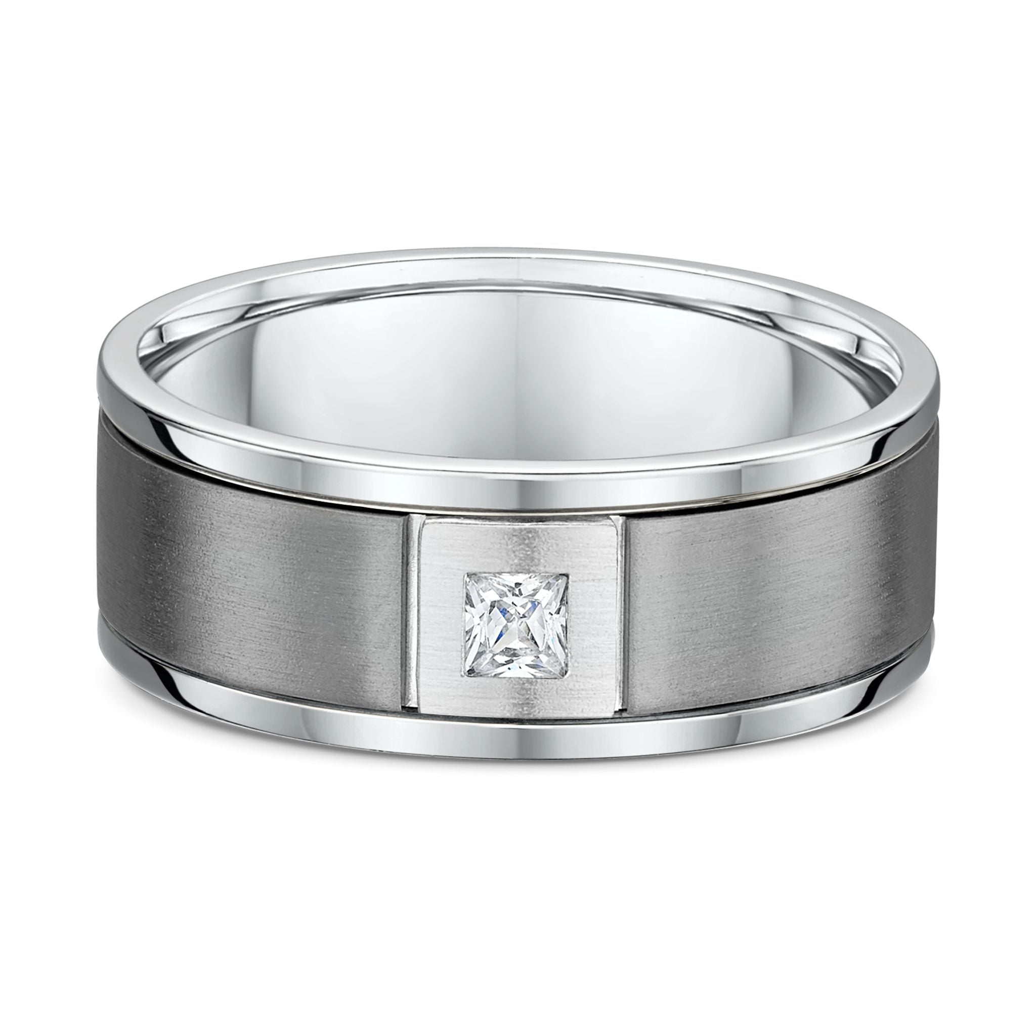 9ct Two Tone White Gold & Titanuim Wedding Ring