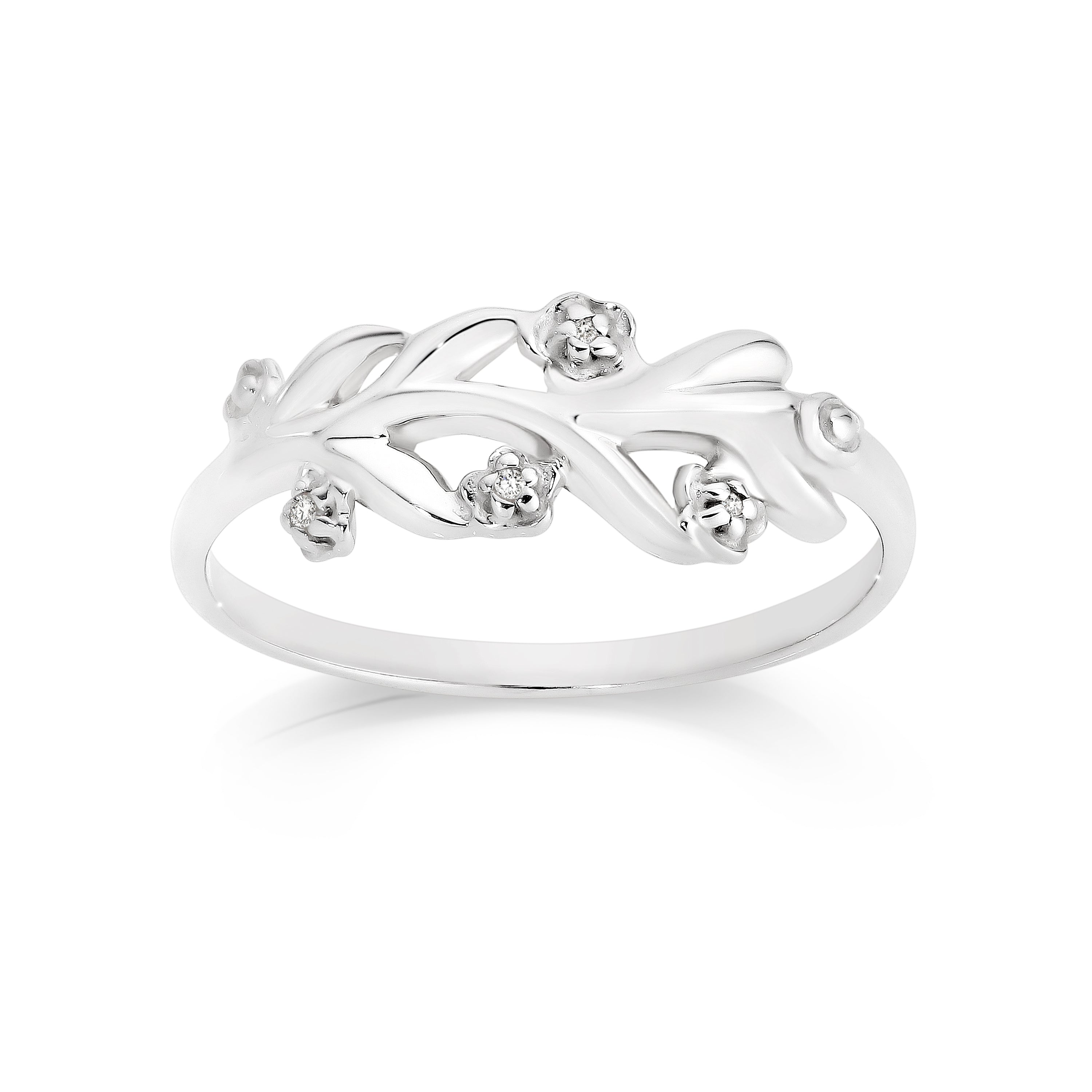 Silver diamond ring
