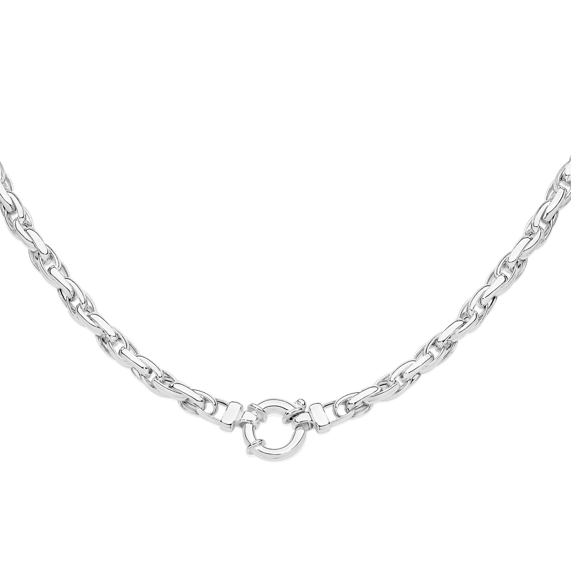 Silver oval belcher necklet