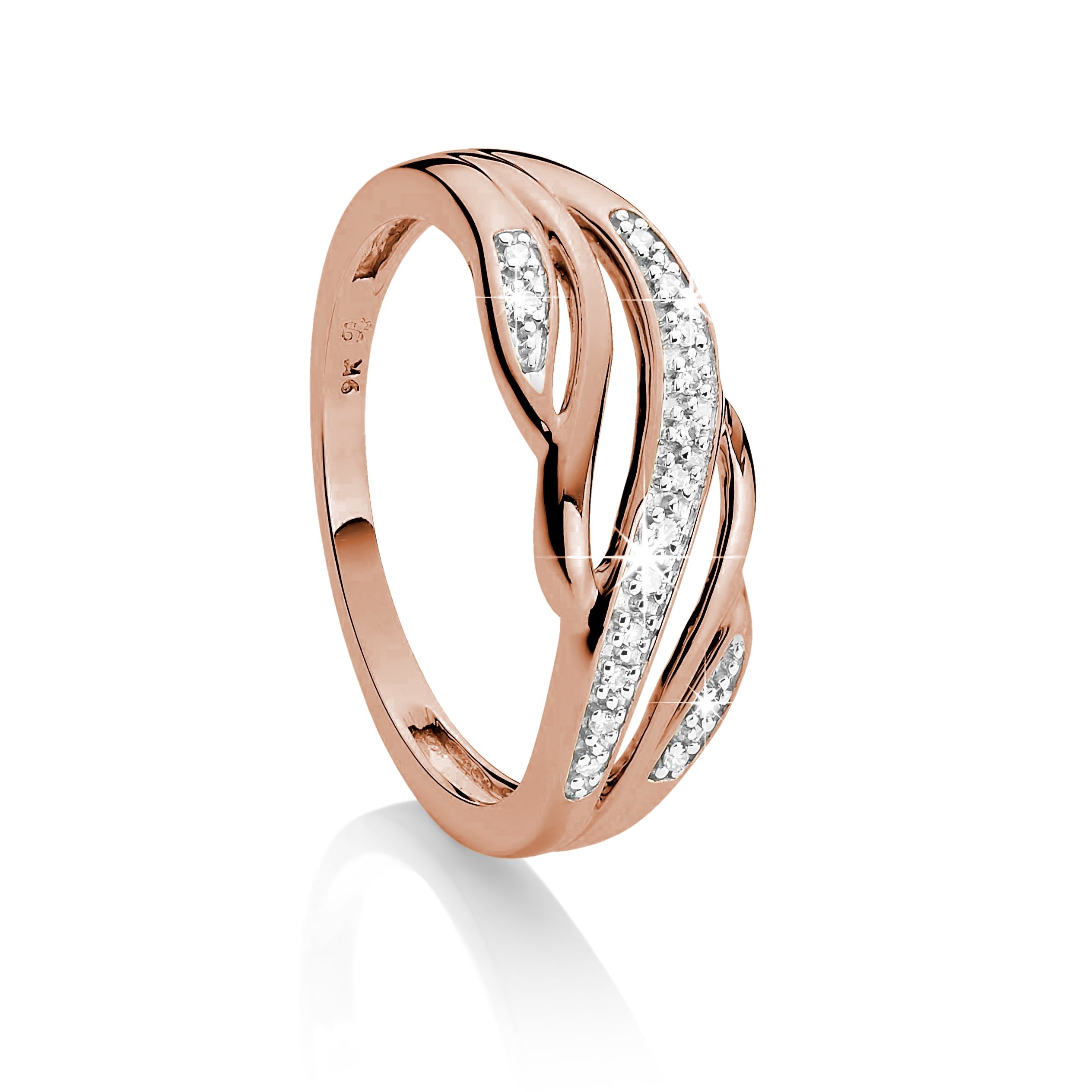 9ct rose gold diamond ring