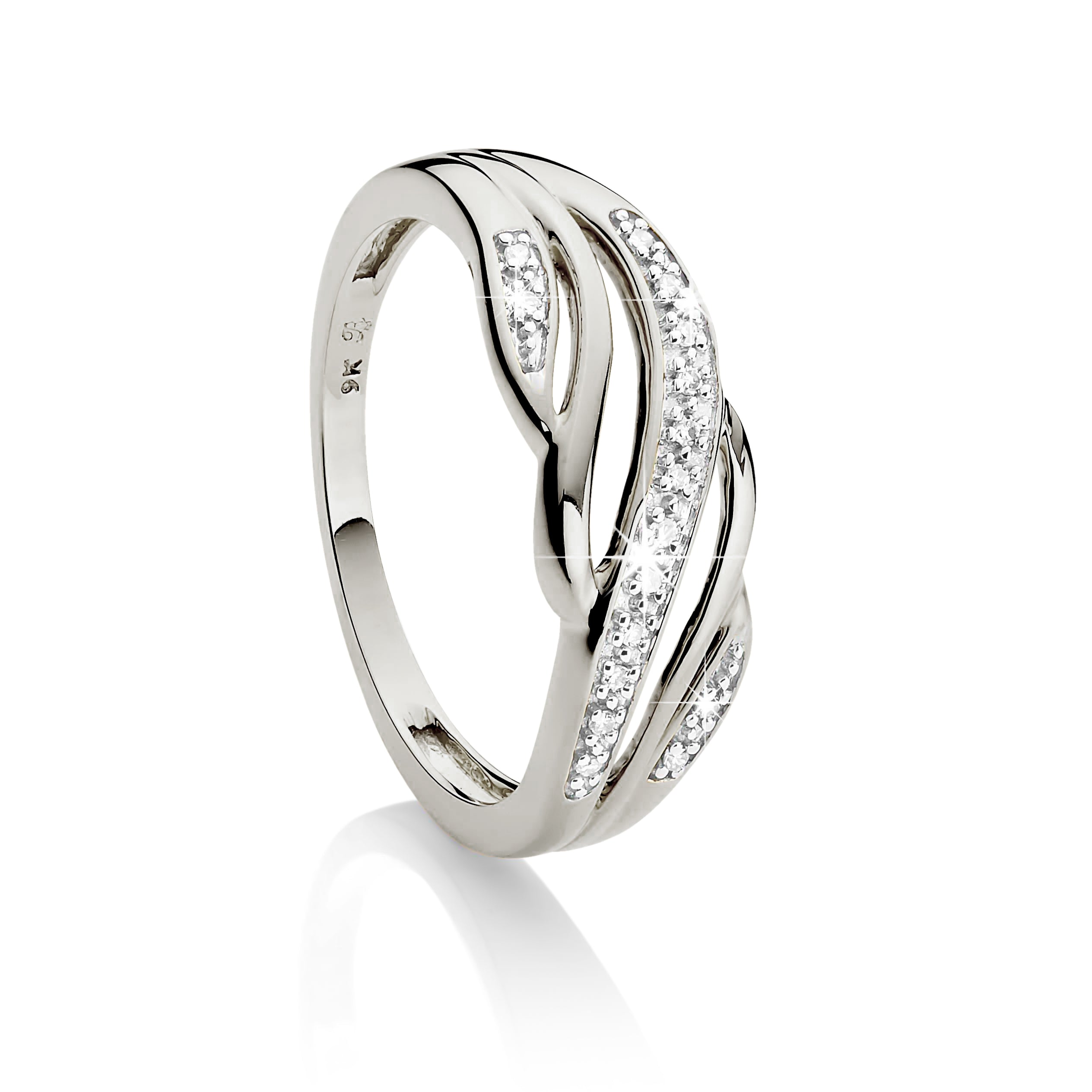 9ct white gold diamond ring