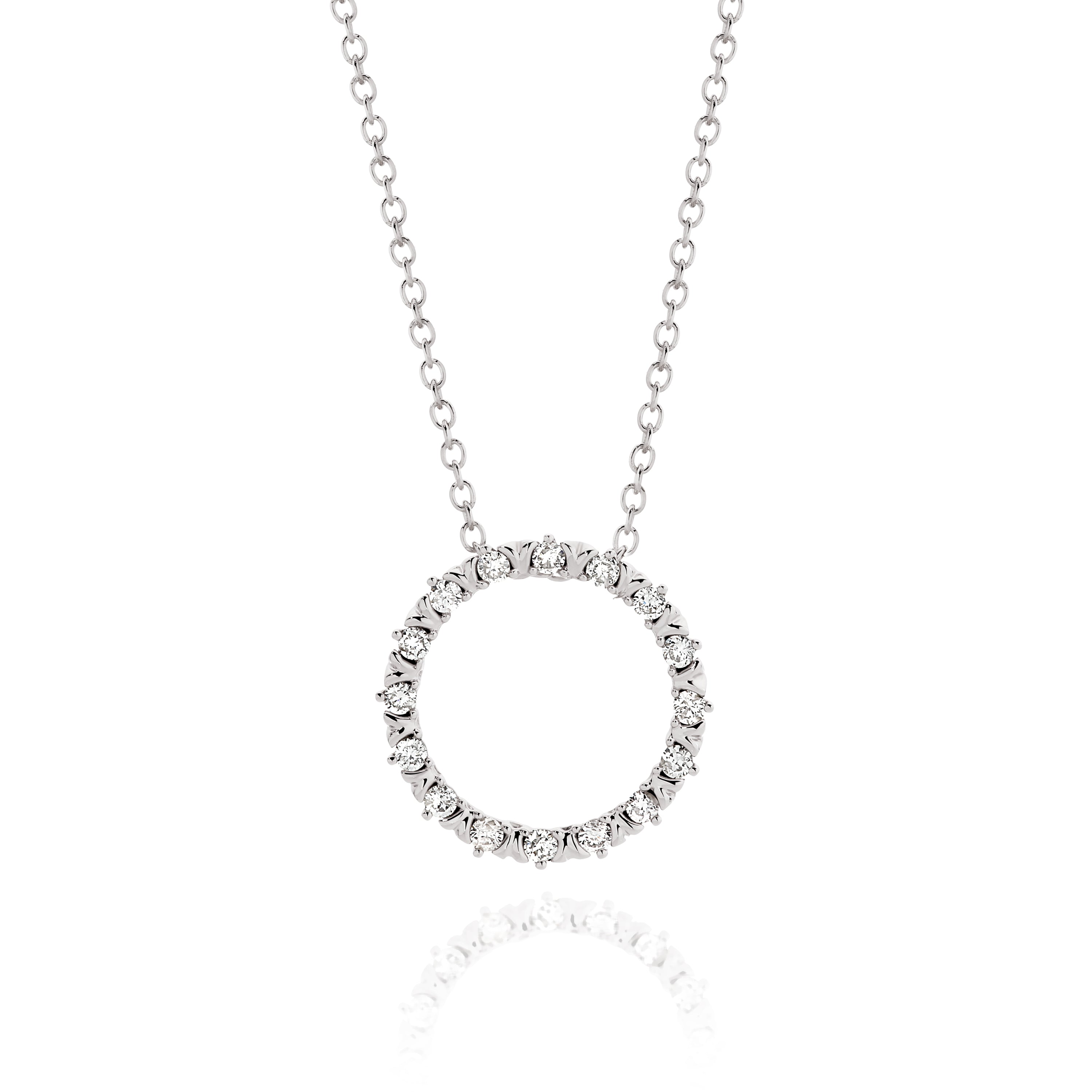 9ct white gold 0.25ct diamond pendant