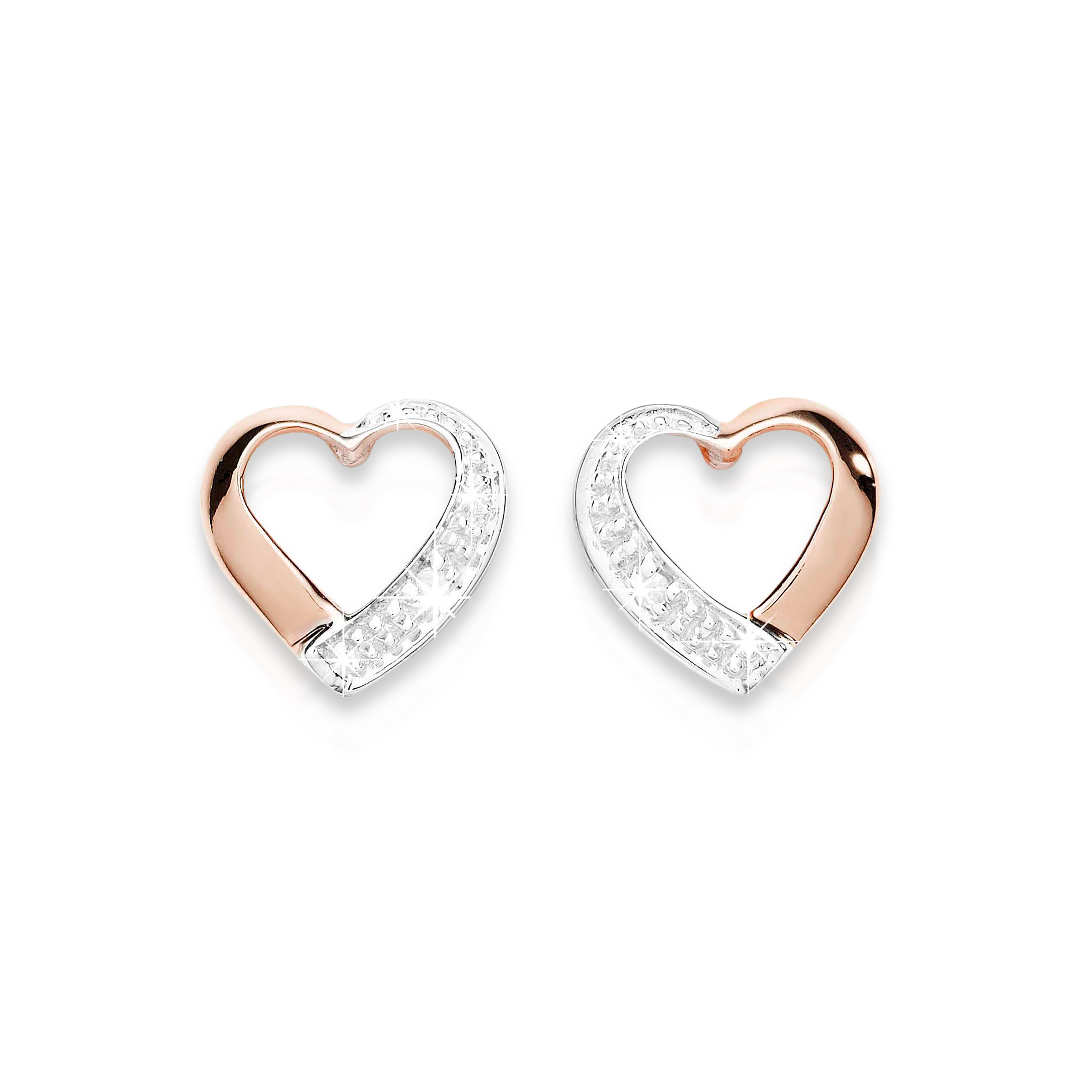 9ct rose gold diamond studs