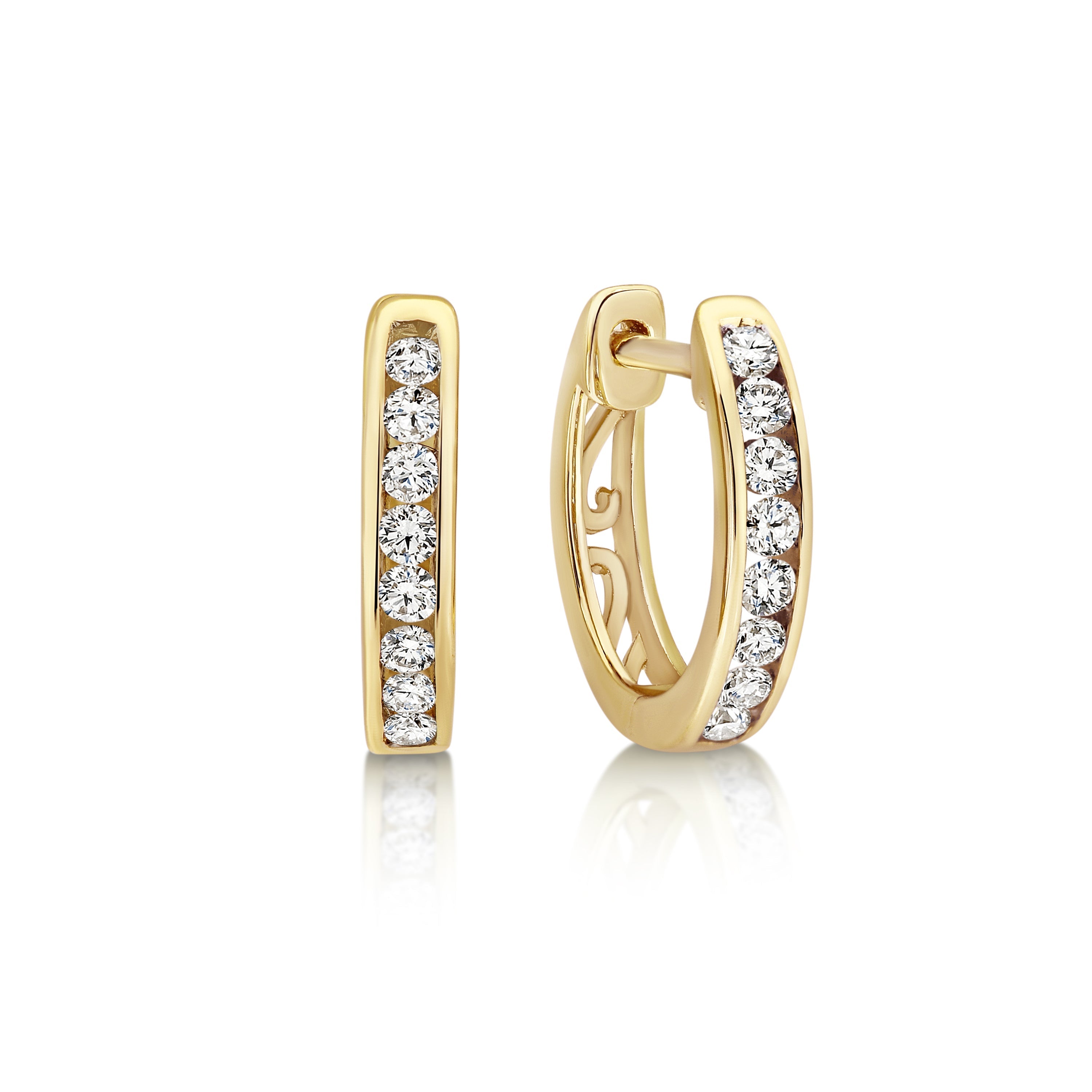 9ct gold 0.26ct diamond huggies