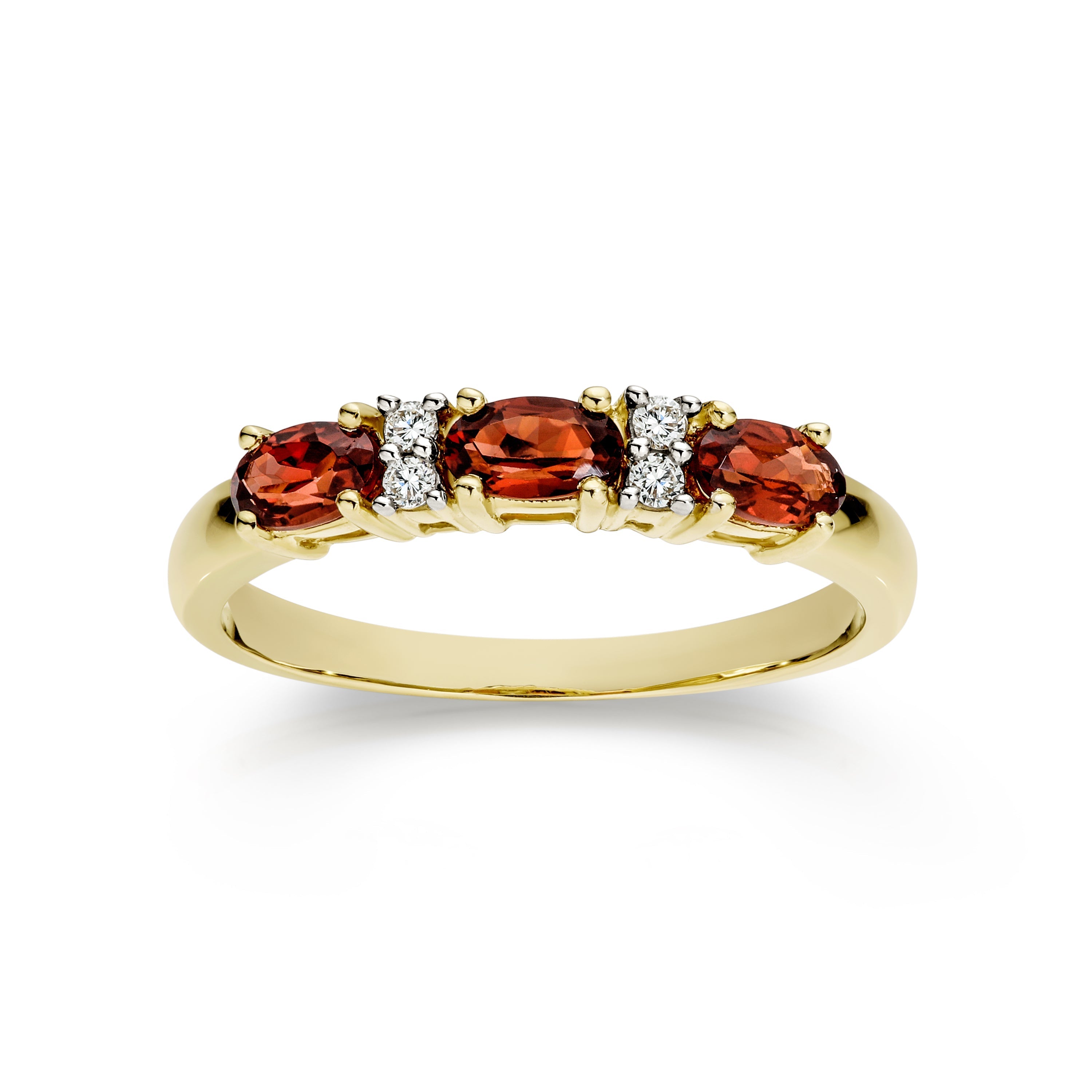 9ct garnet & diamond ring