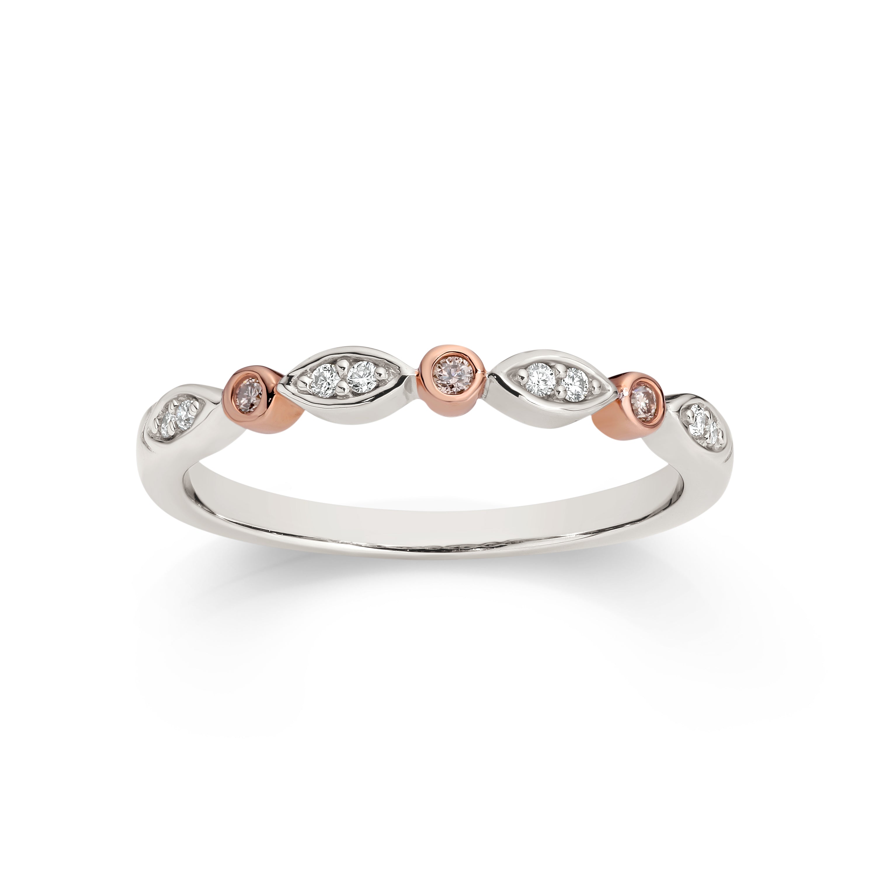 9ct white gold 0.10ct Australian pink diamond ring