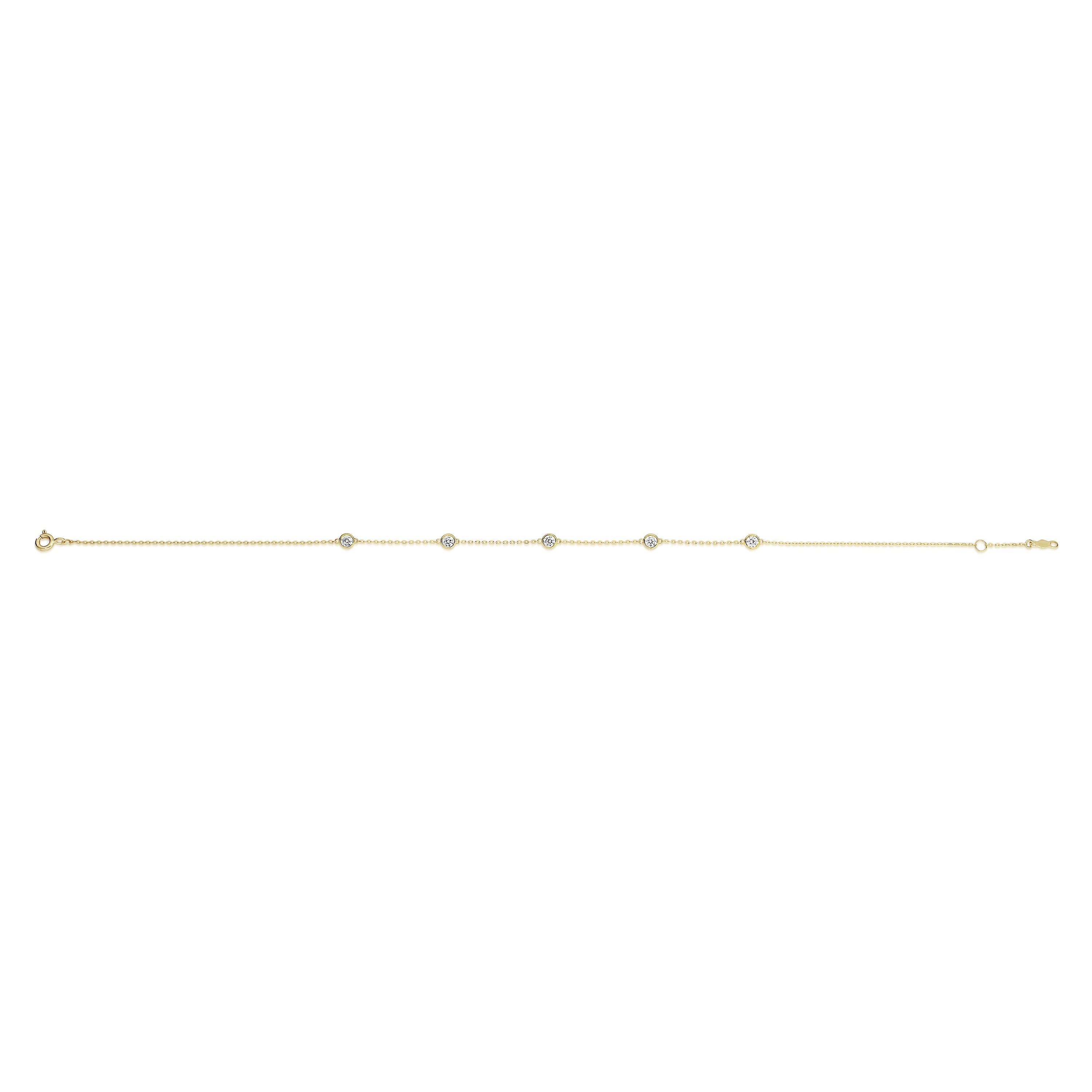 9ct gold cubic zirconia anklet