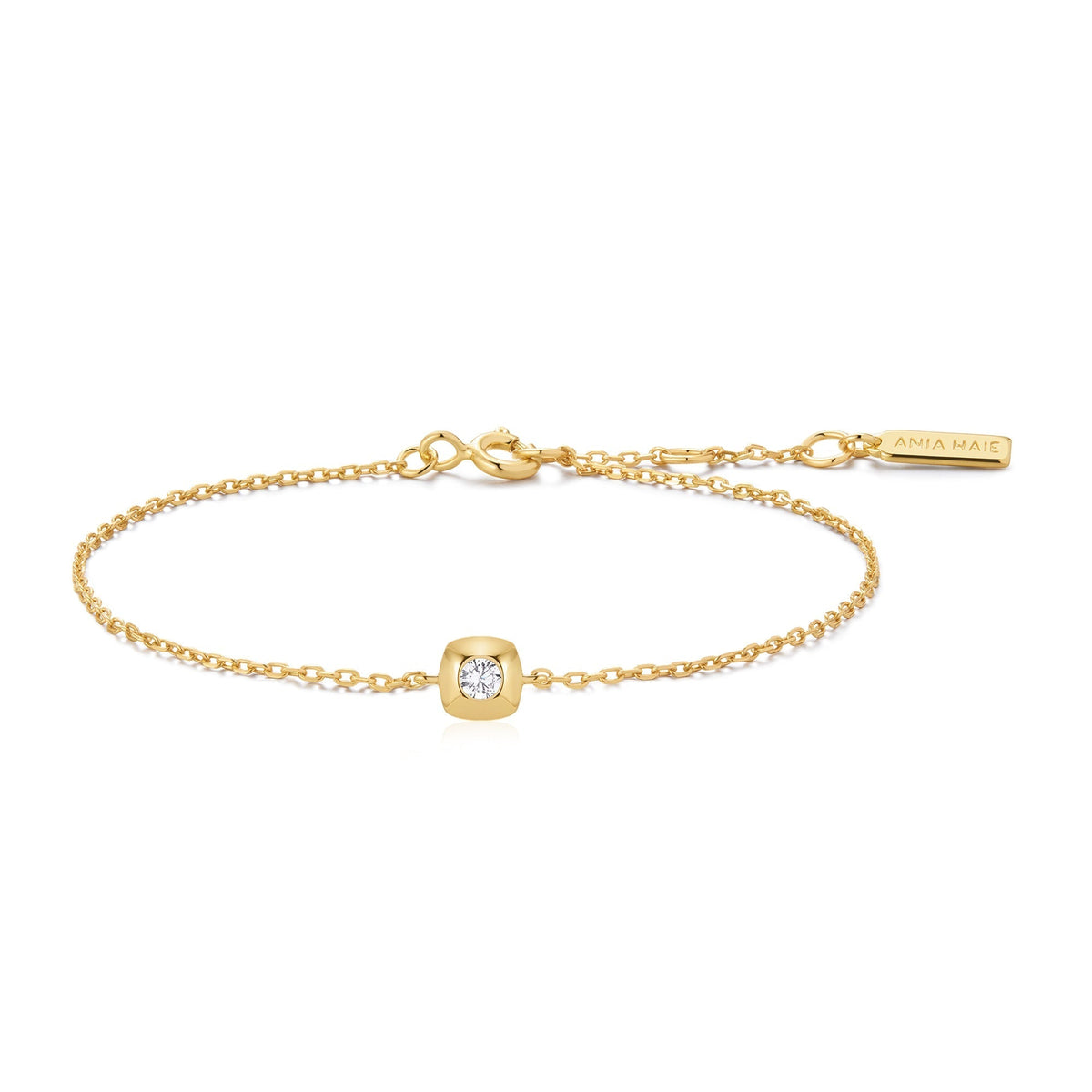 Ania Haie Gold Modern Bezel-Set Solitaire Bracelet