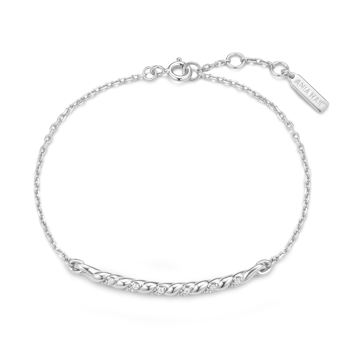 Ania Haie Silver Twisted Bar Bracelet