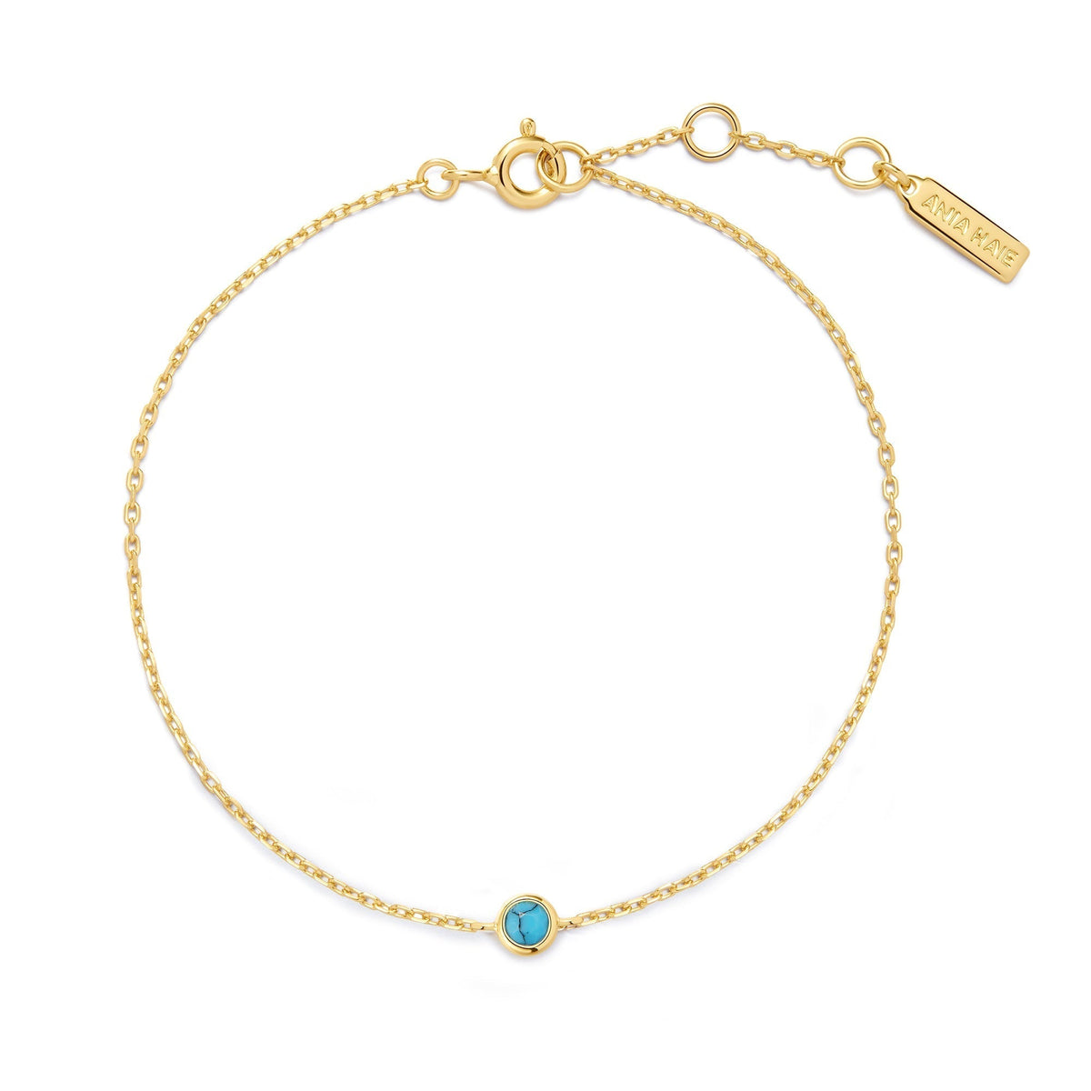 Ania Haie Gold Bezel-Set Lab-Created Turquoise Solitaire Bracelet