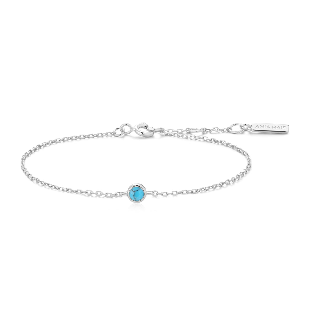 Ania Haie Silver Bezel-Set Lab-Created Turquoise Solitaire Bracelet