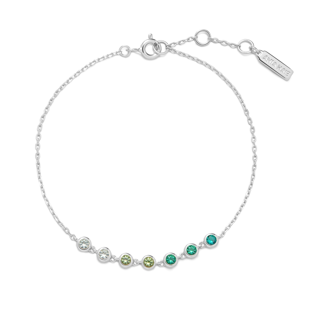 Ania Haie Silver Green Station Bracelet