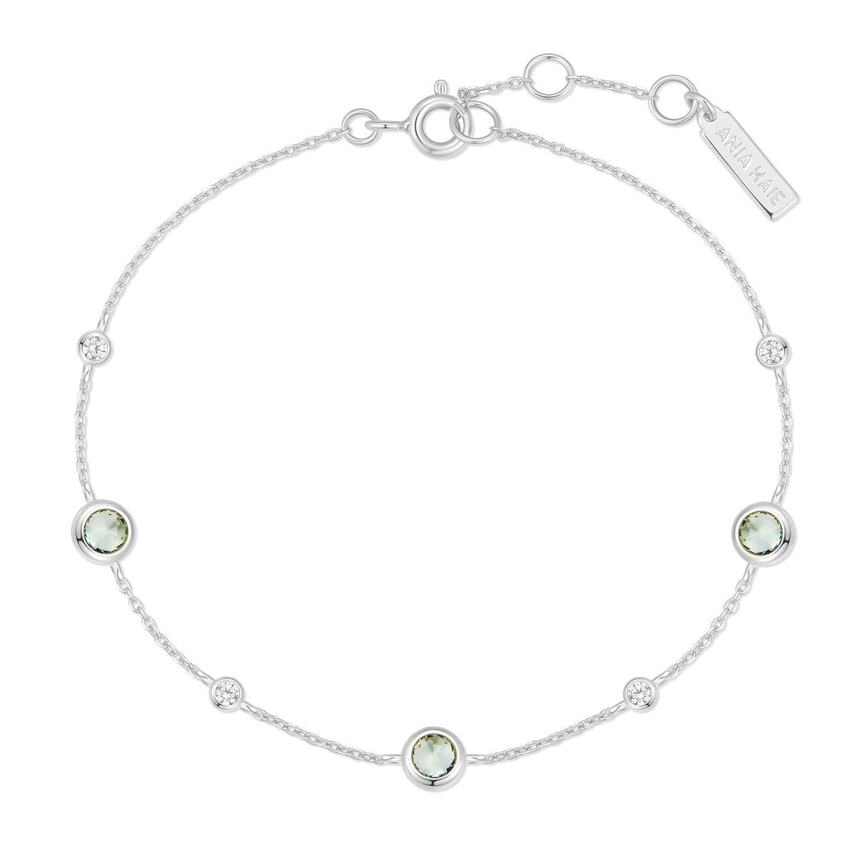 Ania Haie Silver Mint Green Station Bracelet