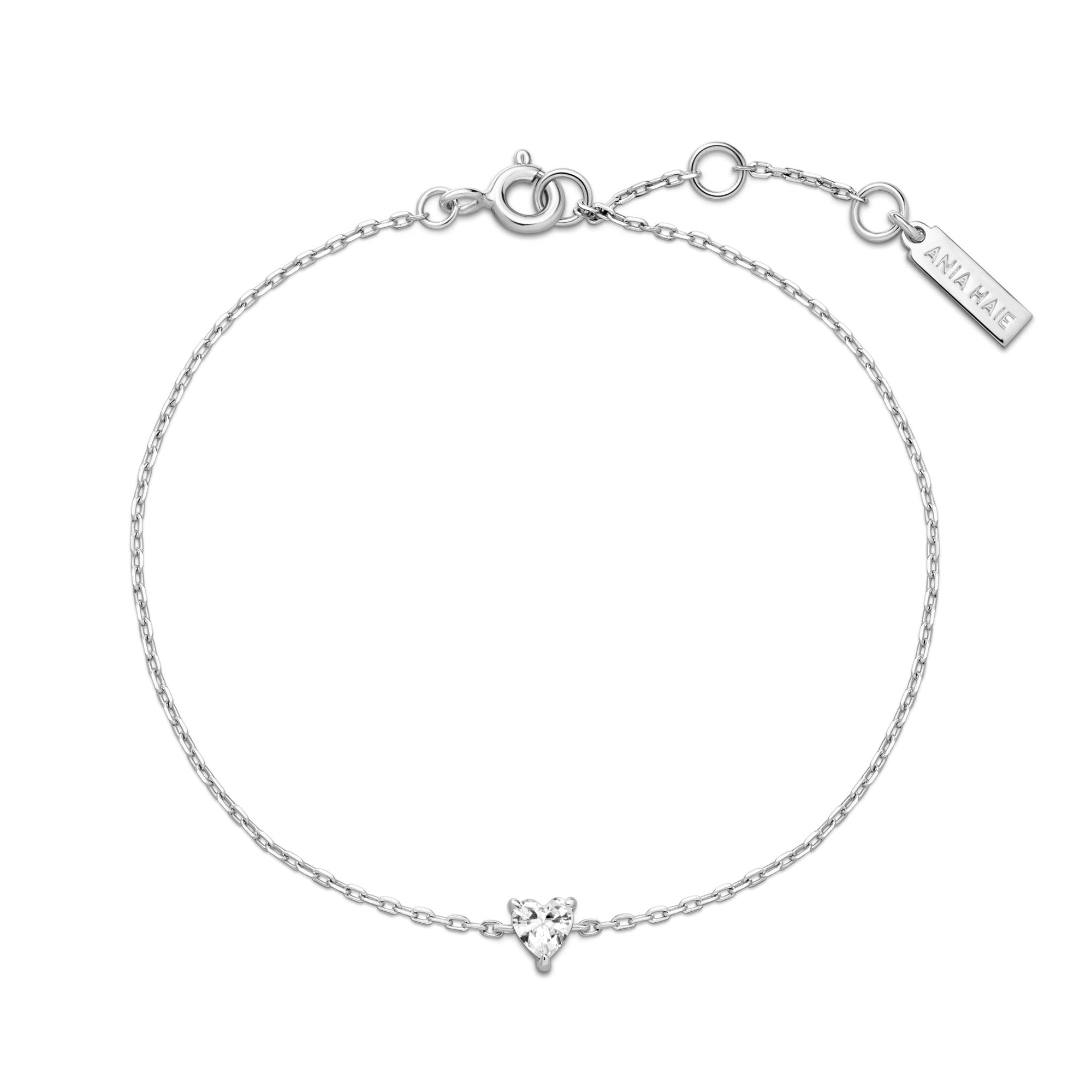 Ania Haie Silver Sparkle Heart Bracelet