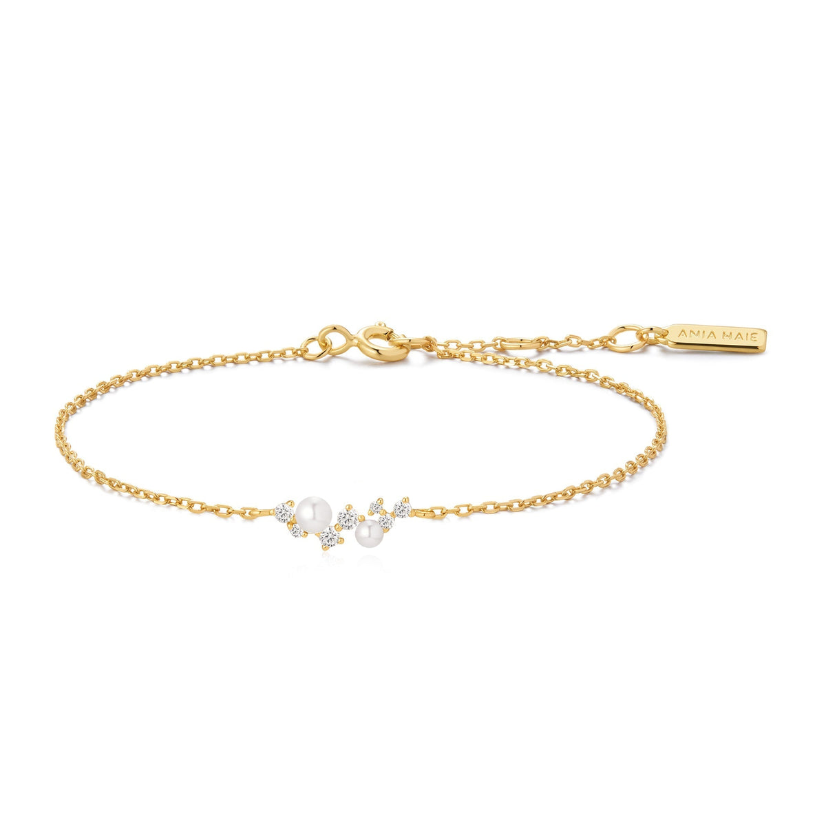 Ania Haie Gold Shell Pearl Cluster Bracelet