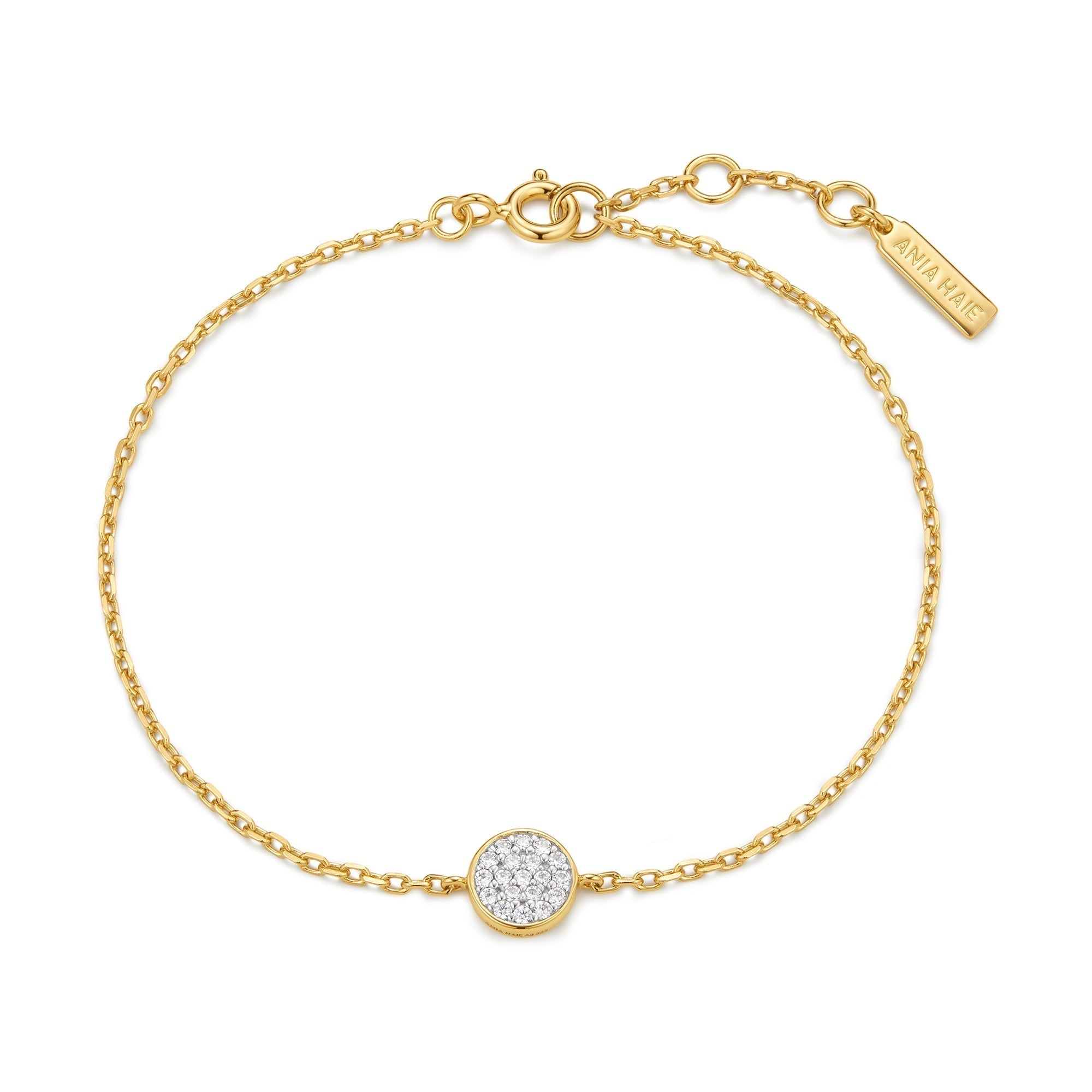 Ania Haie Gold Pave Disc Bracelet