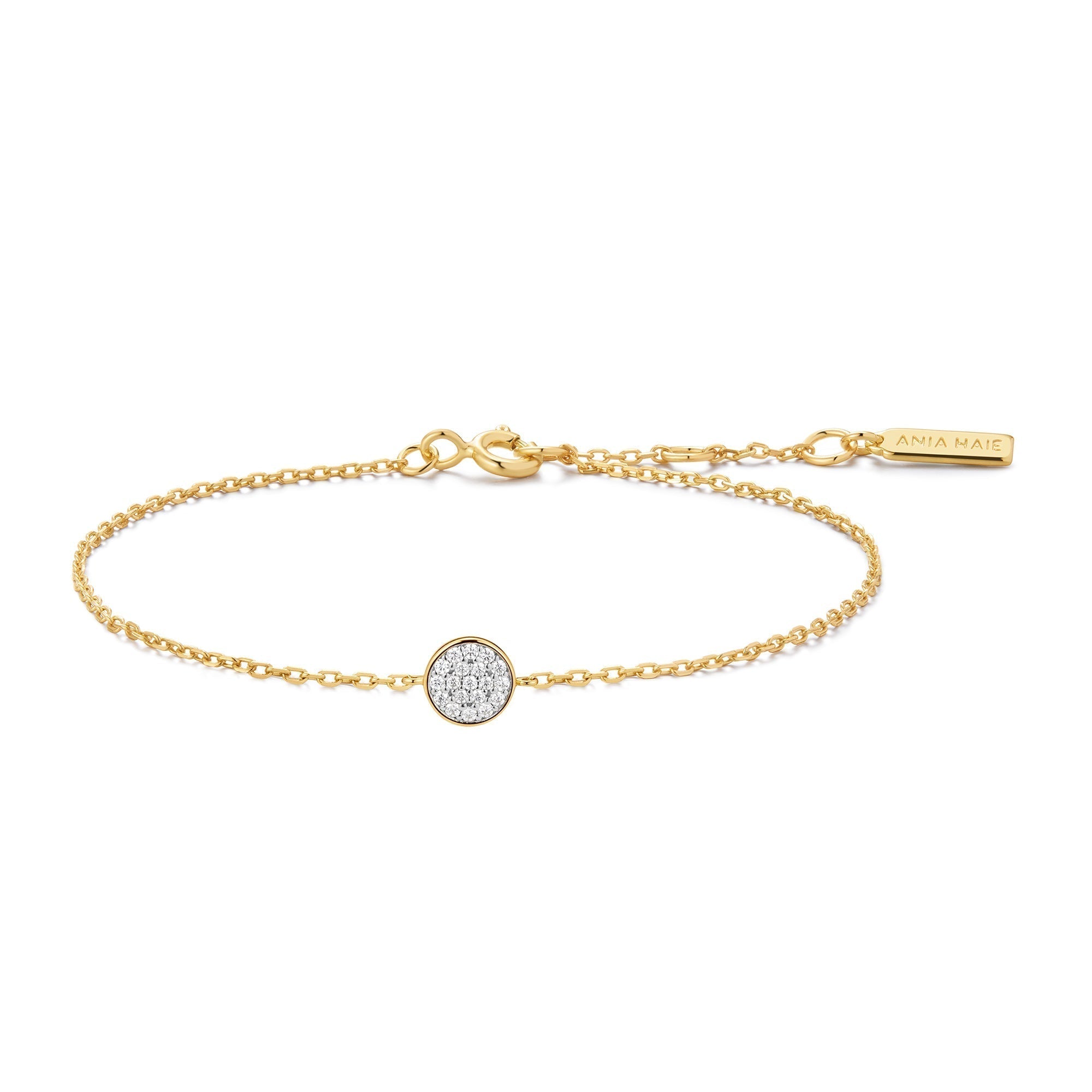 Ania Haie Gold Pave Disc Bracelet