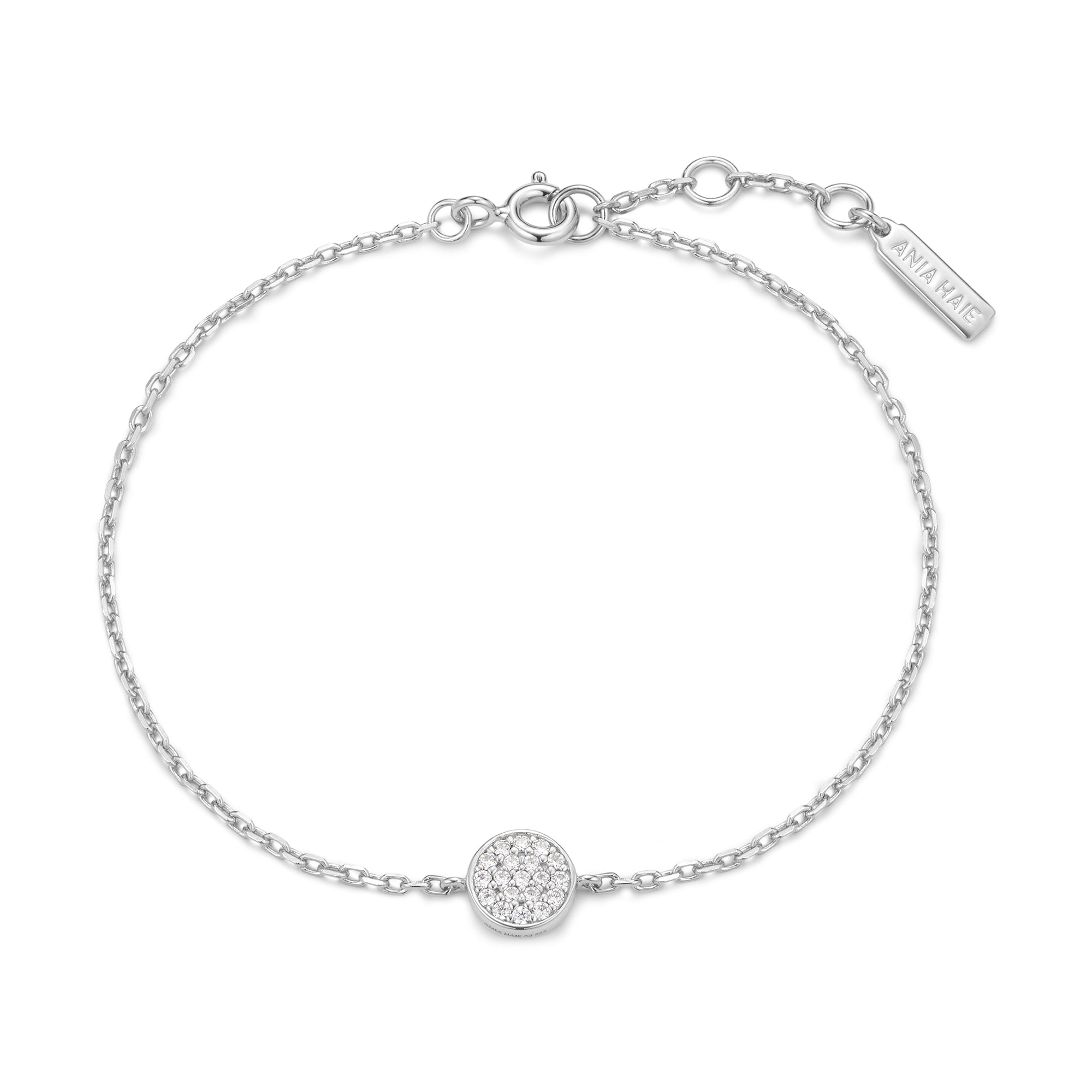 Ania Haie Silver Pave Disc Bracelet