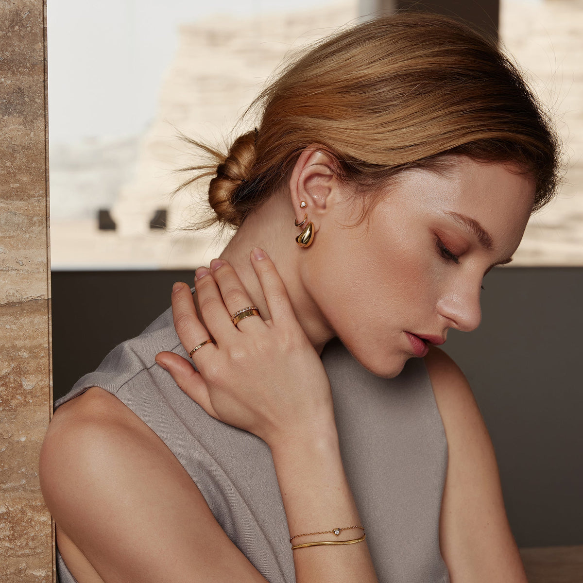 Ania Haie Gold Sparkling Tiny Shield Bracelet