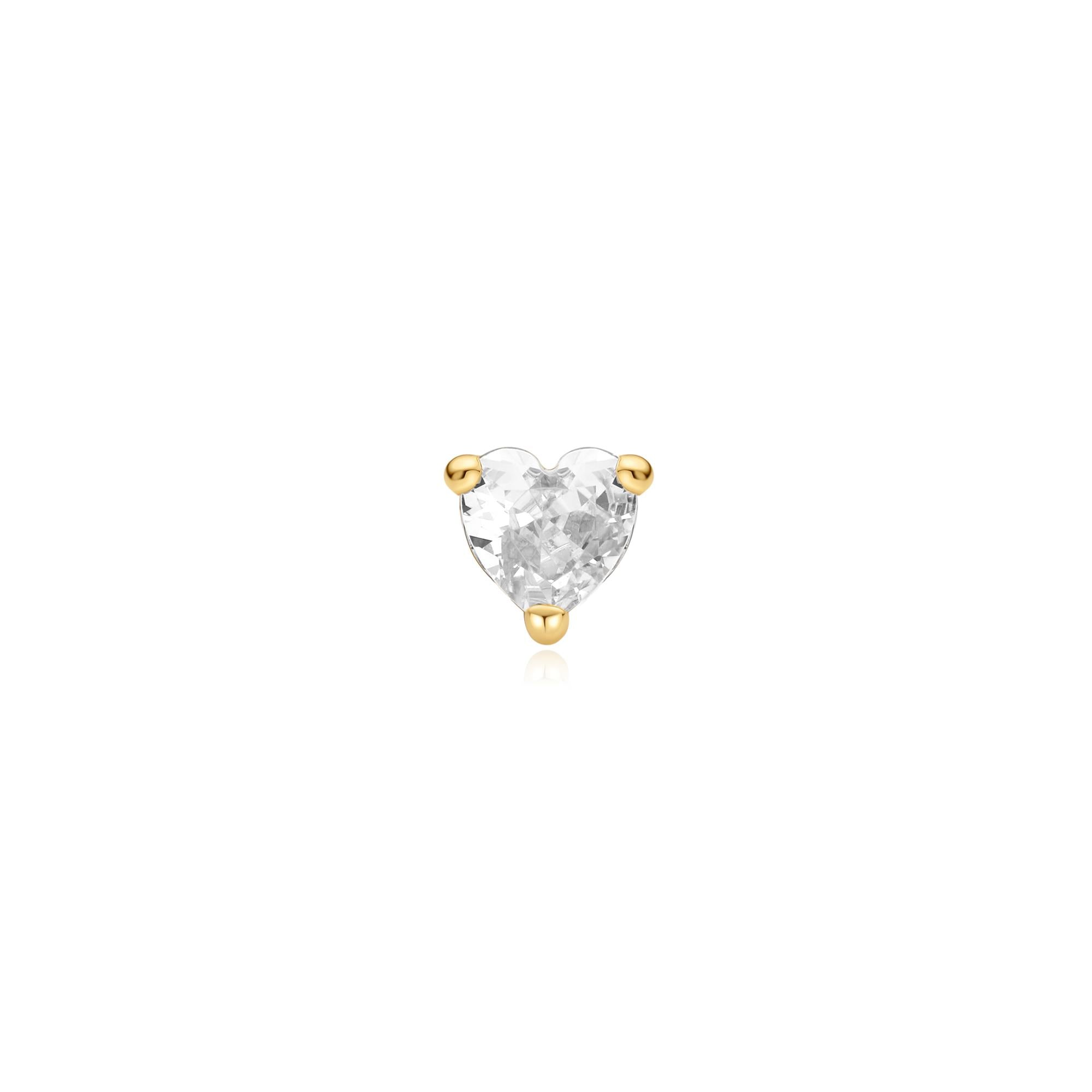 Ania Haie Gold Heart Barbell Single Earring