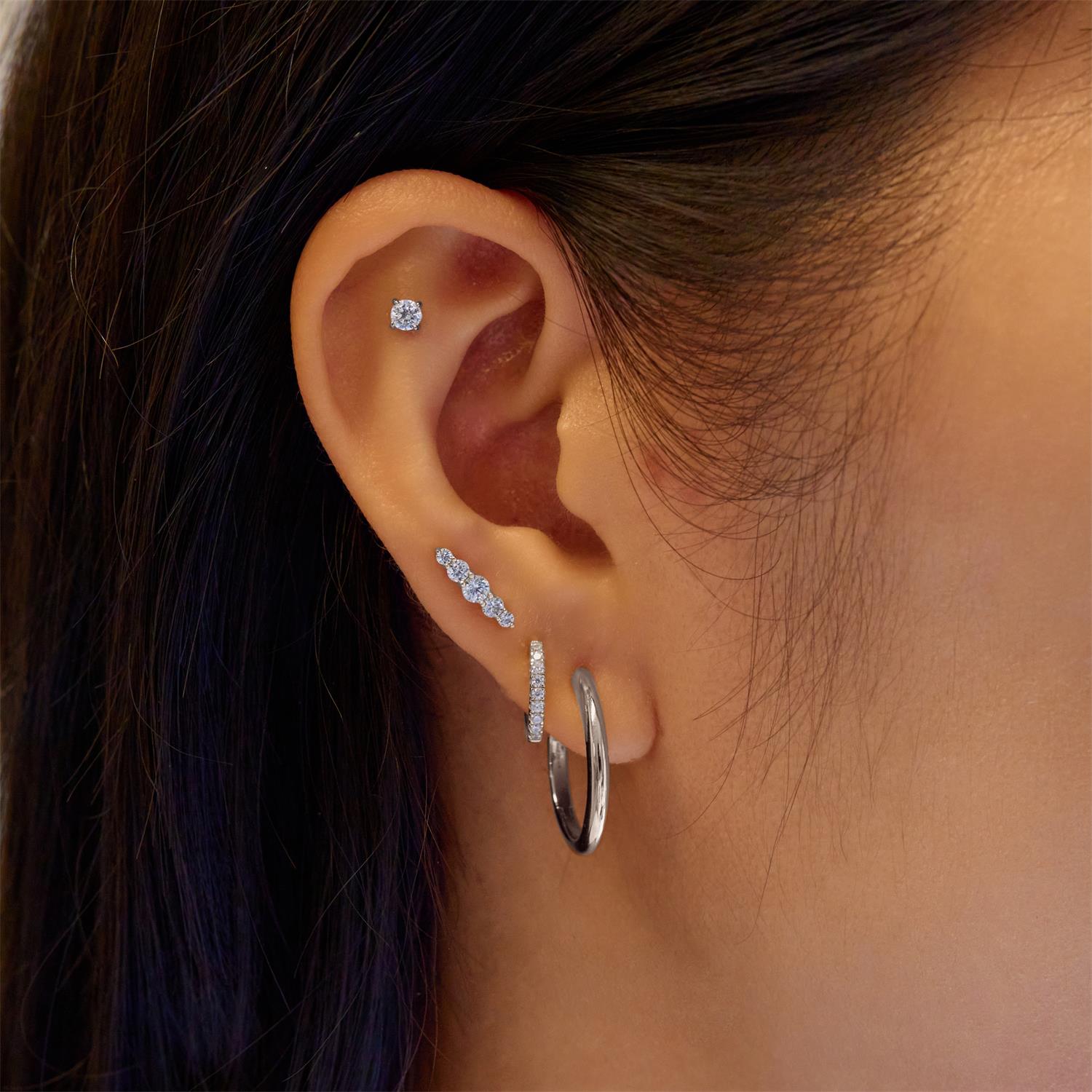 Ania Haie Silver Sparkle Round Barbell Single Earring