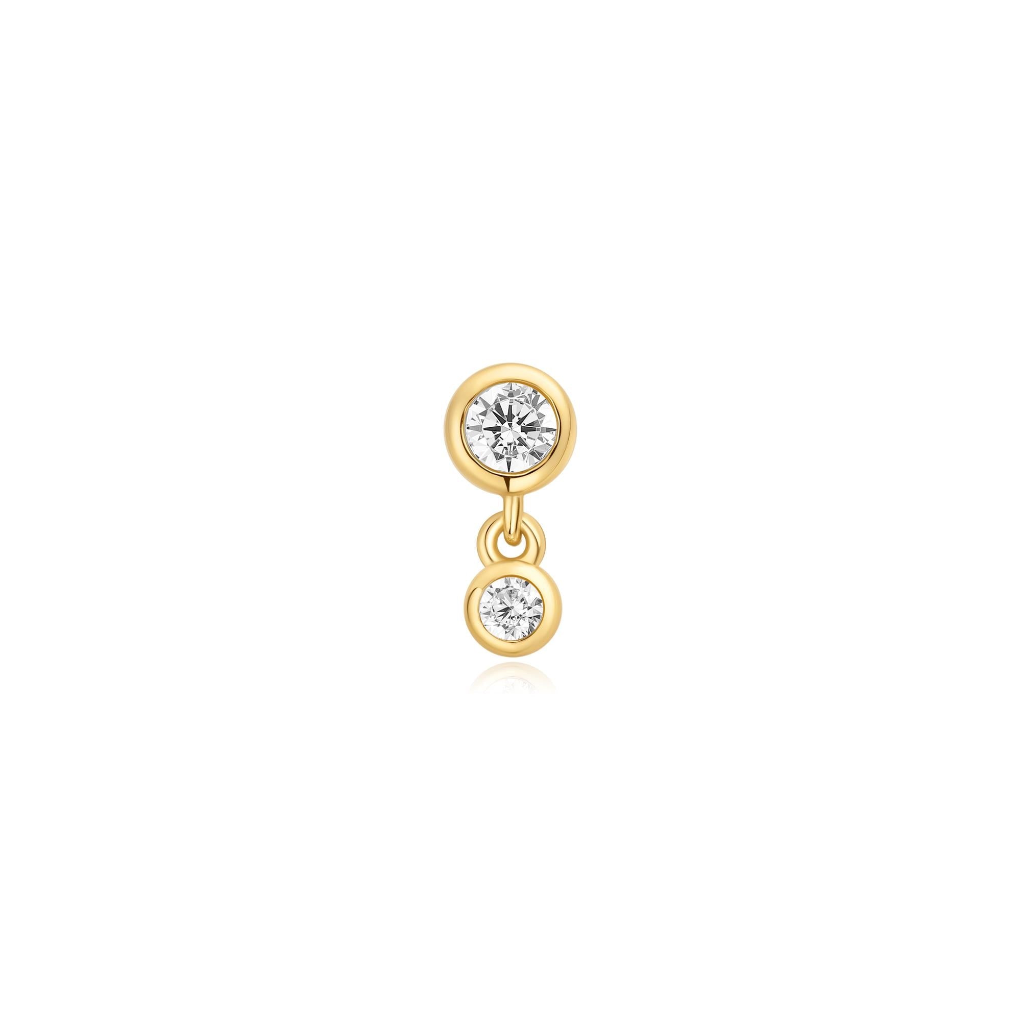 Ania Haie Gold Bezel Dangle Barbell Single Earring