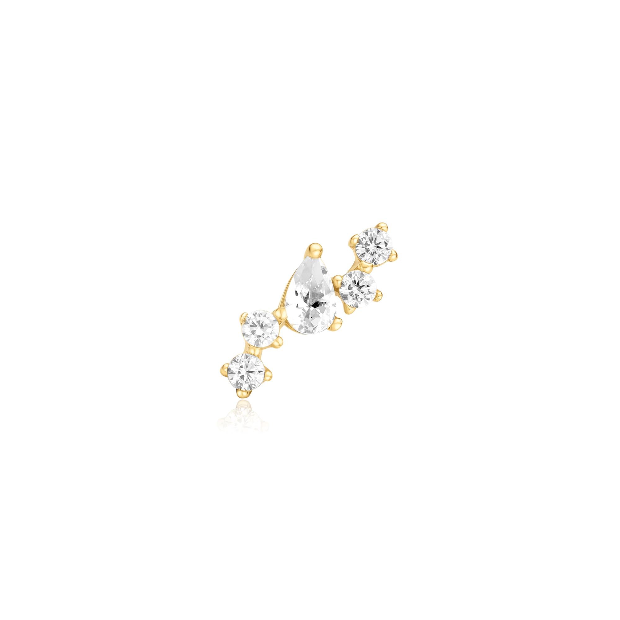 Ania Haie Gold Constellation Barbell Single Earring
