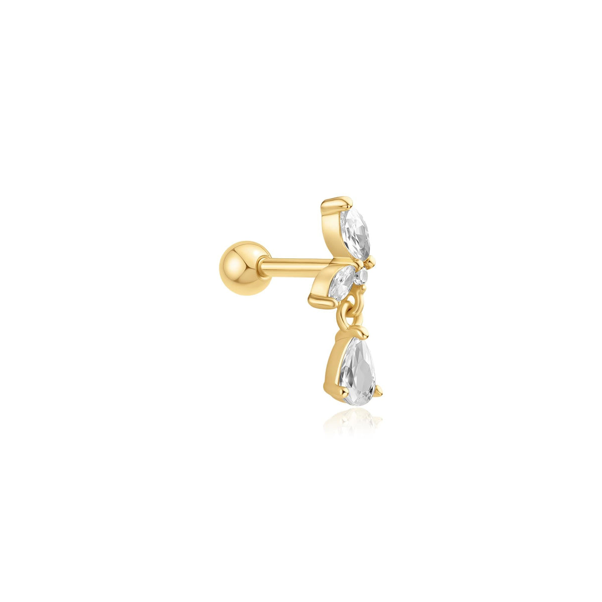 Ania Haie Gold Marquise Dangle Barbell Single Earring