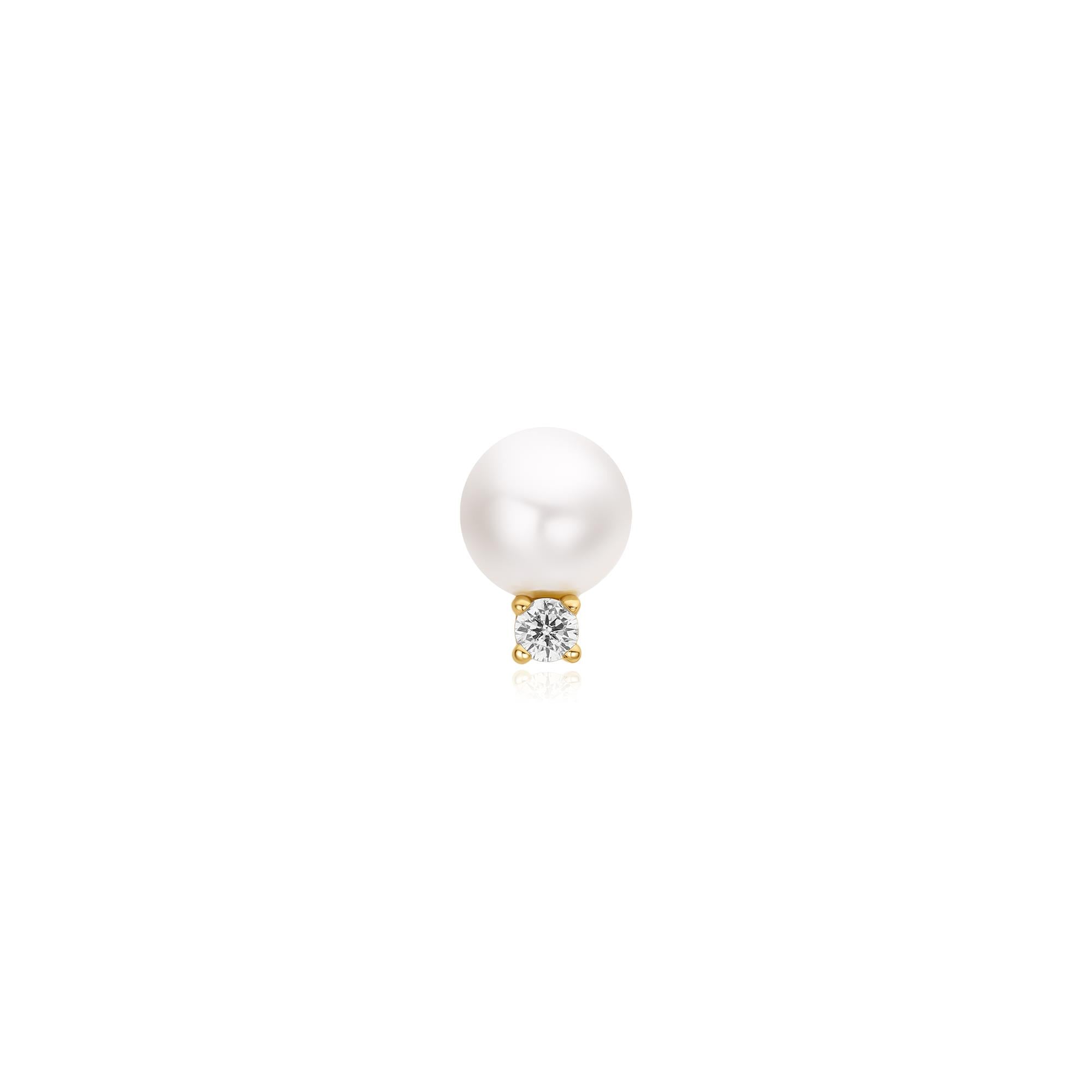 Ania Haie Gold Shell Pearl with Sparkling Accent Barbell Single Earring