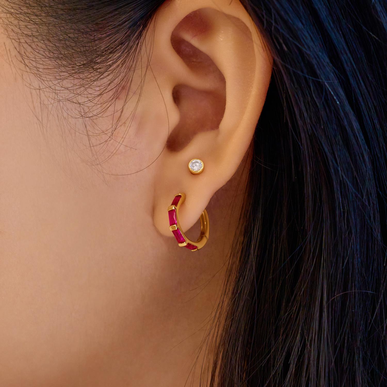 Ania Haie Crimson Huggie Hoop Earrings