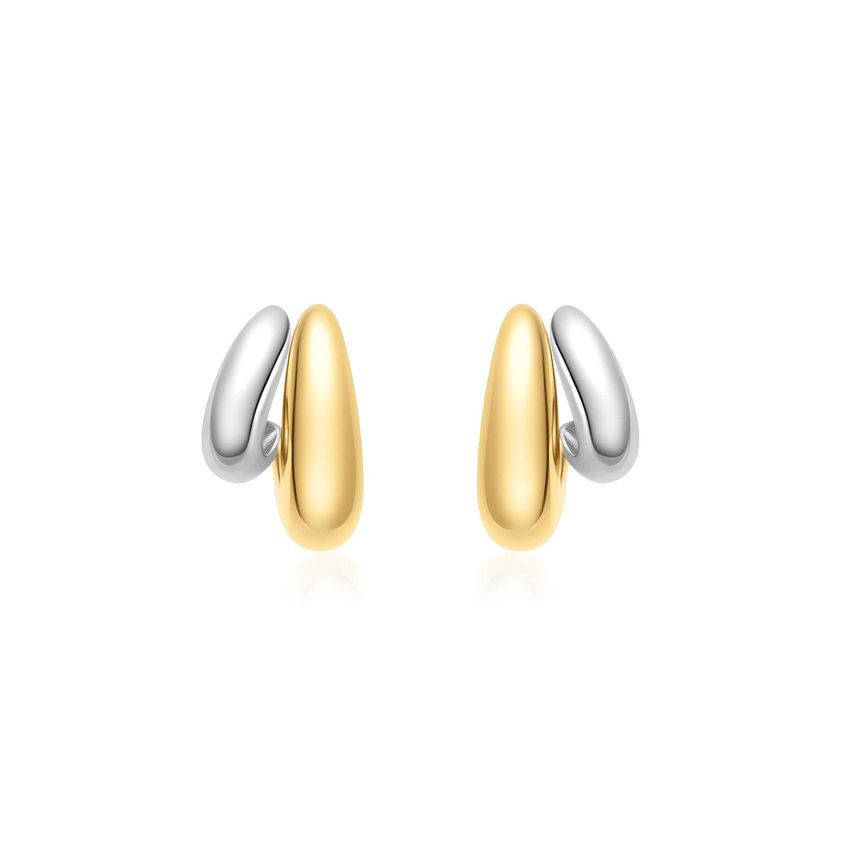 Ania Haie Two-Tone Dome Stud Hoop Earrings