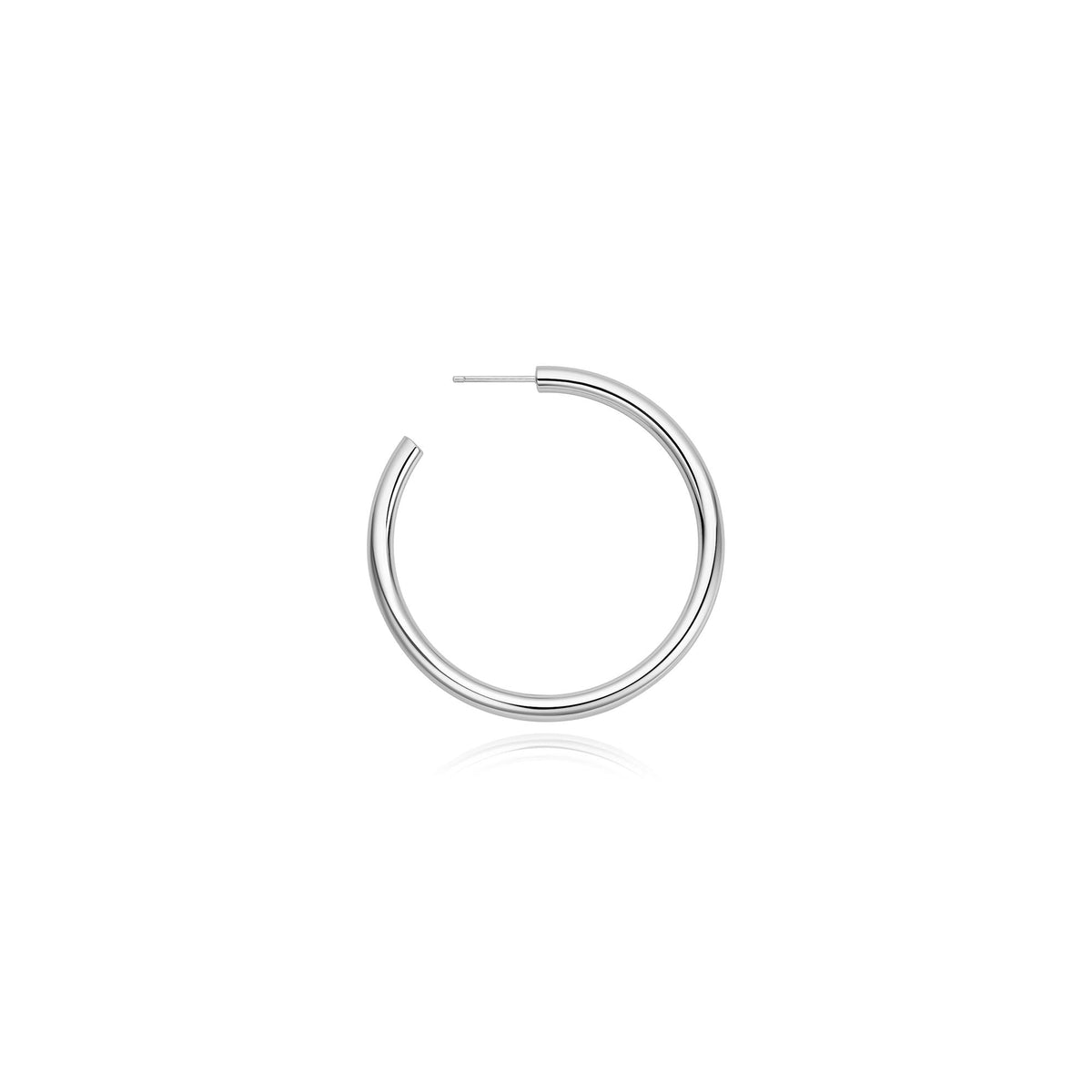 Ania Haie Silver Classic Tube Large Hoop Earrings