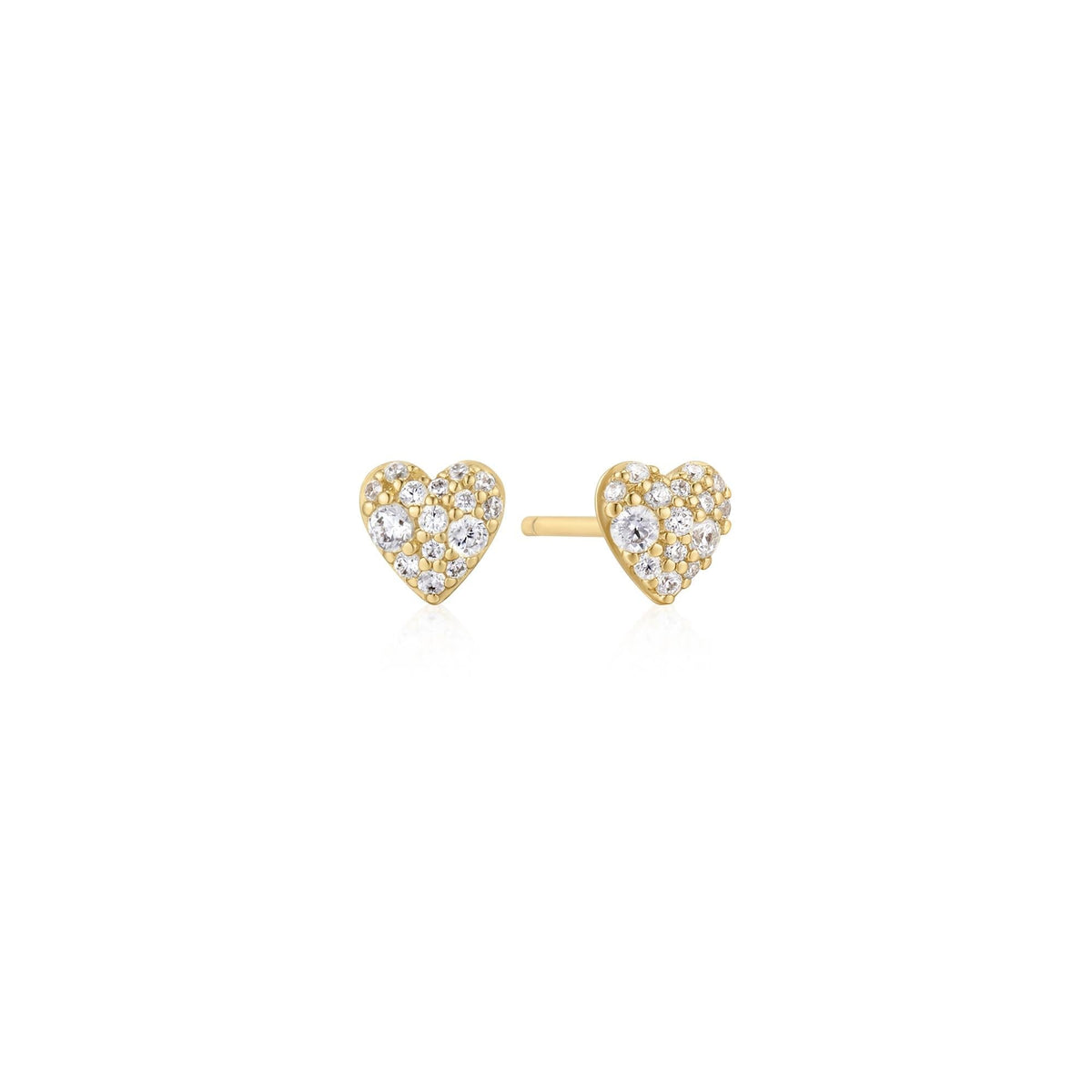 Ania Haie Gold Pave Heart Stud Earrings