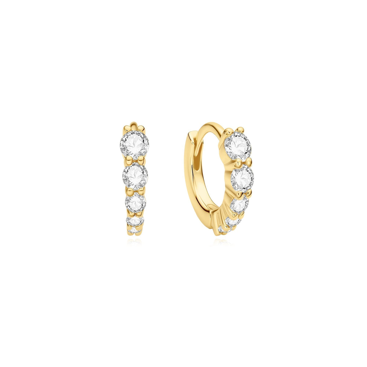 Ania Haie Gold Graduated Sparkle Huggie Hoop Earrings