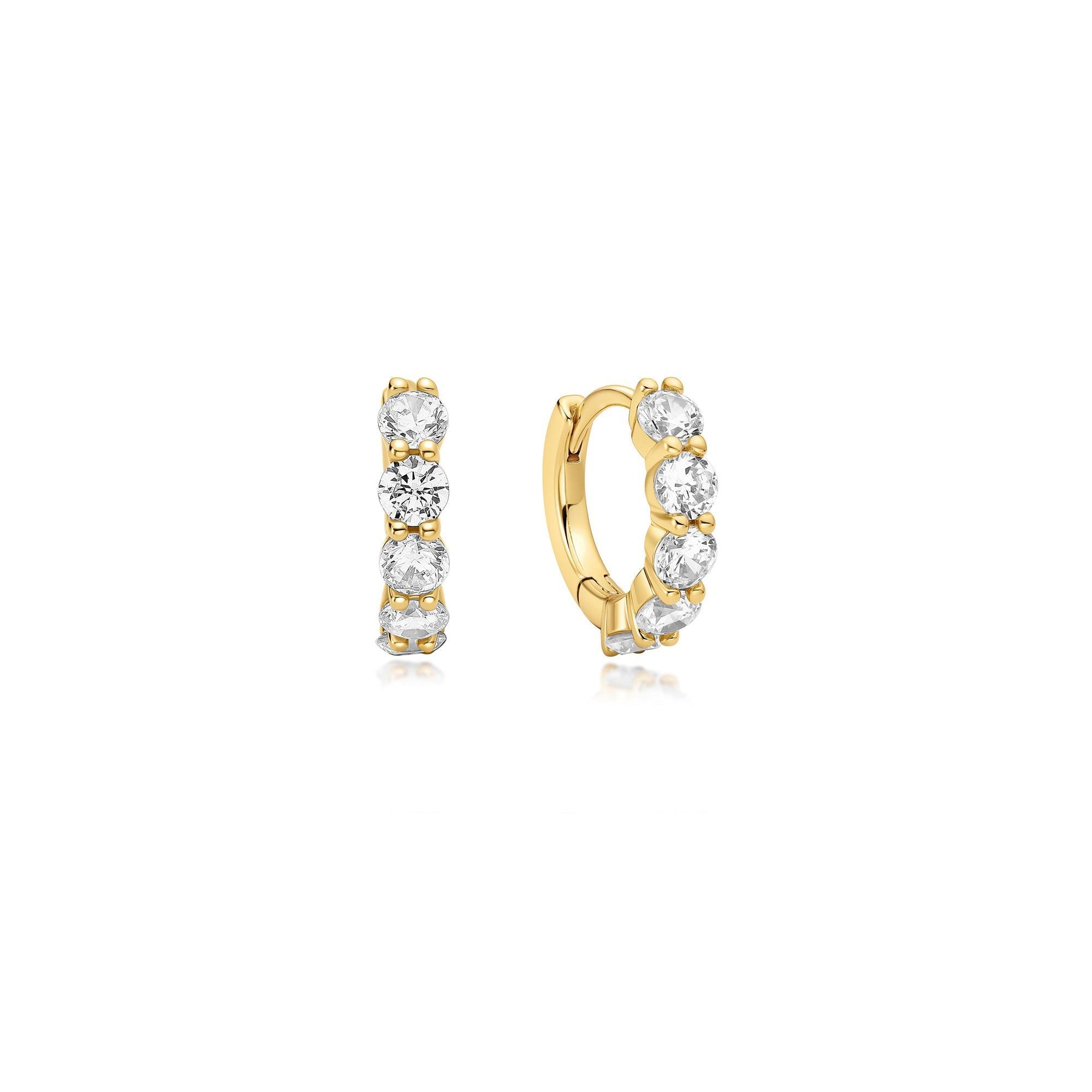 Ania Haie Gold Quintet Sparkle Huggie Hoop Earrings
