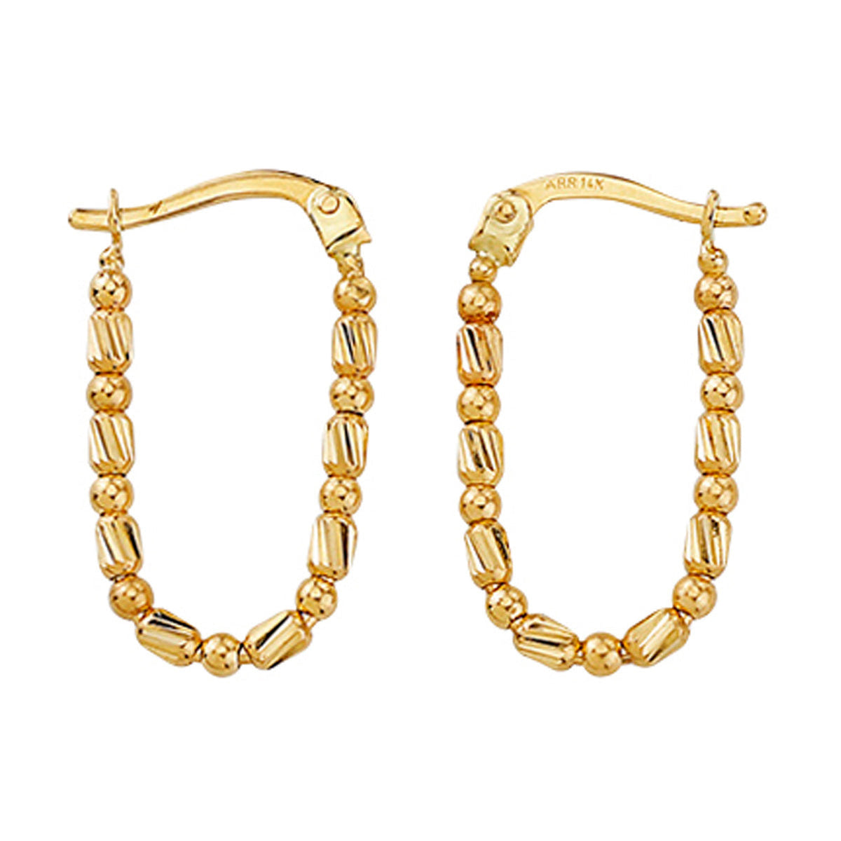 9ct Yellow Gold Fancy Oval Hoops