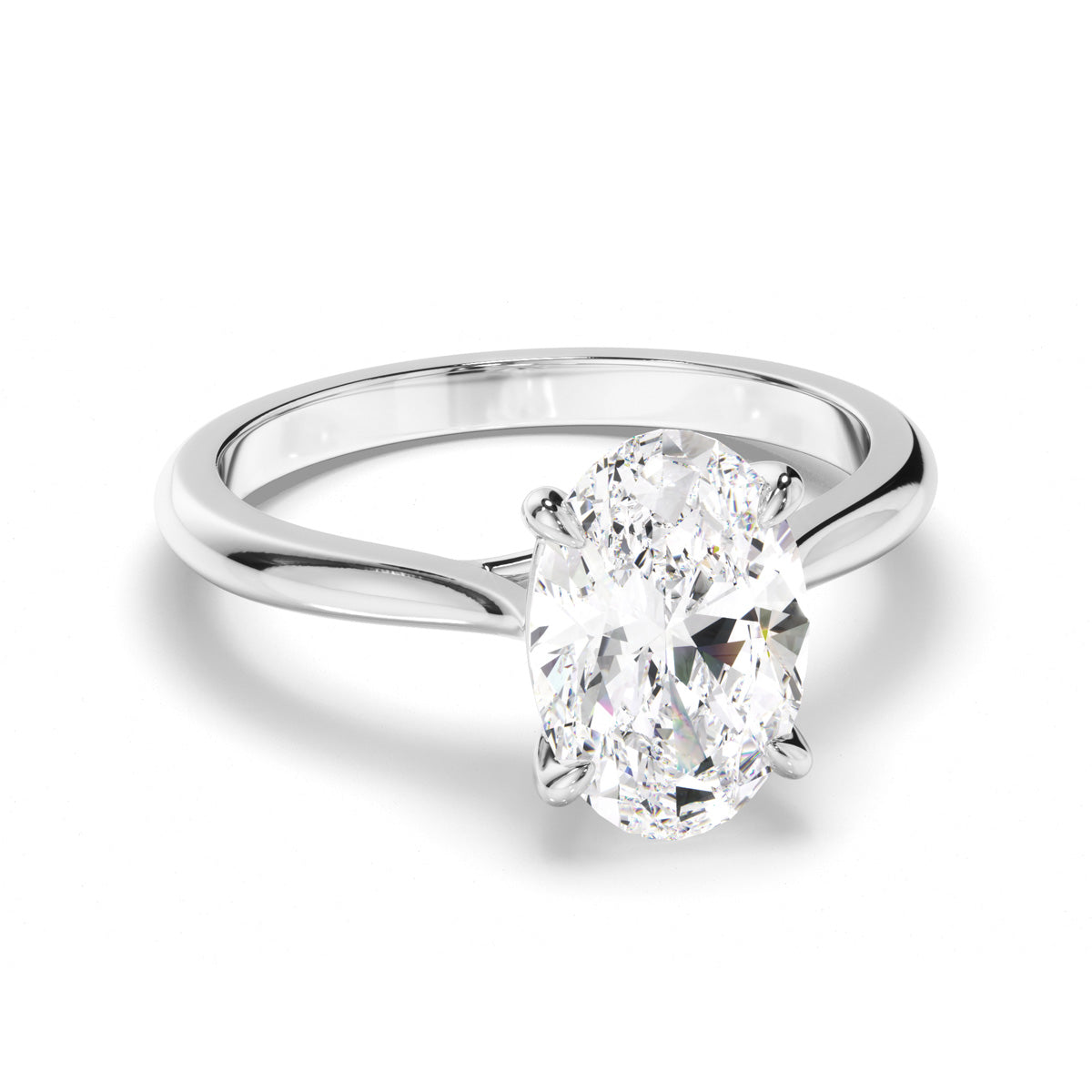 Oval Cut Diamond Solitaire Engagement Ring