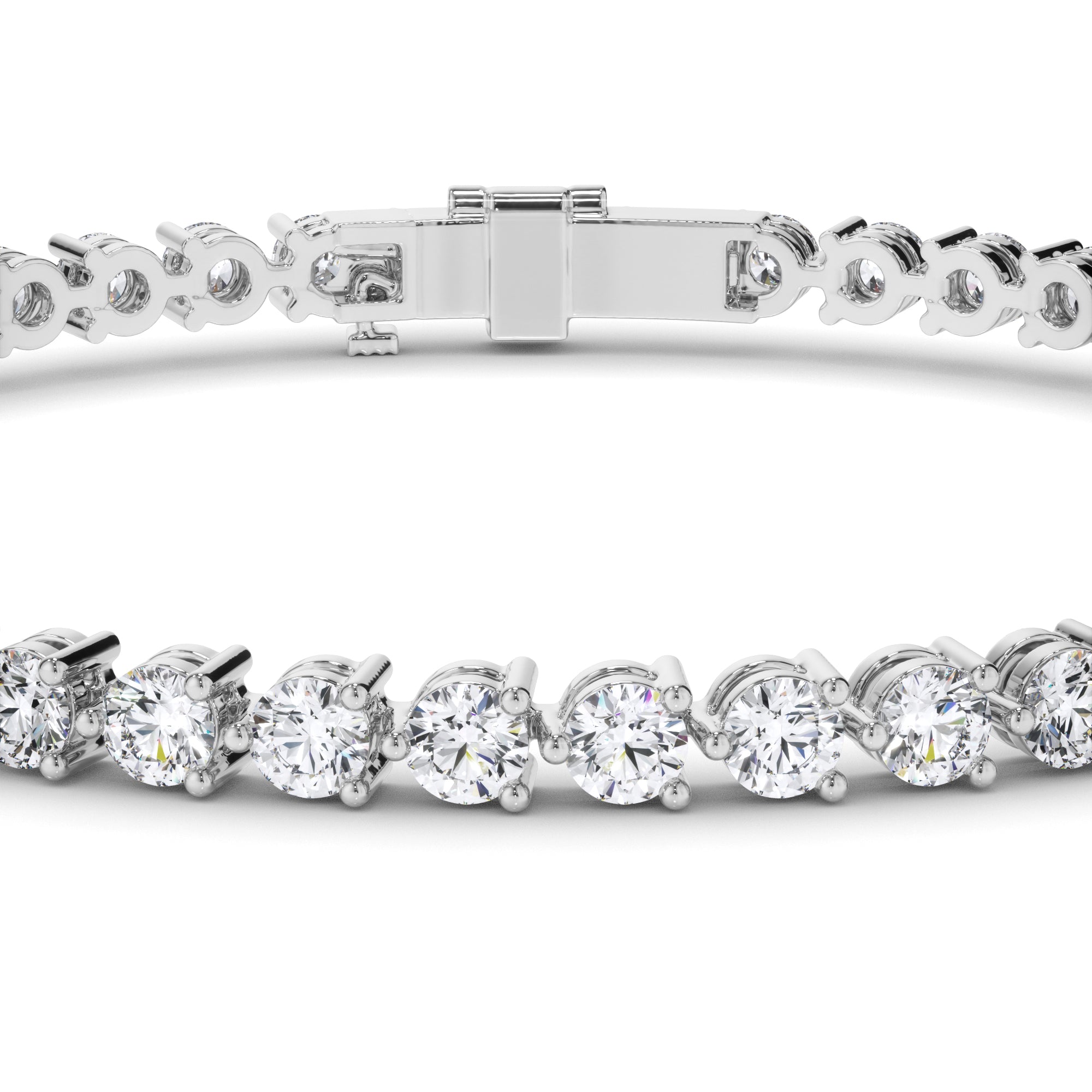 Round Brilliant Cut Natural Mined Diamond Tennis Bracelet