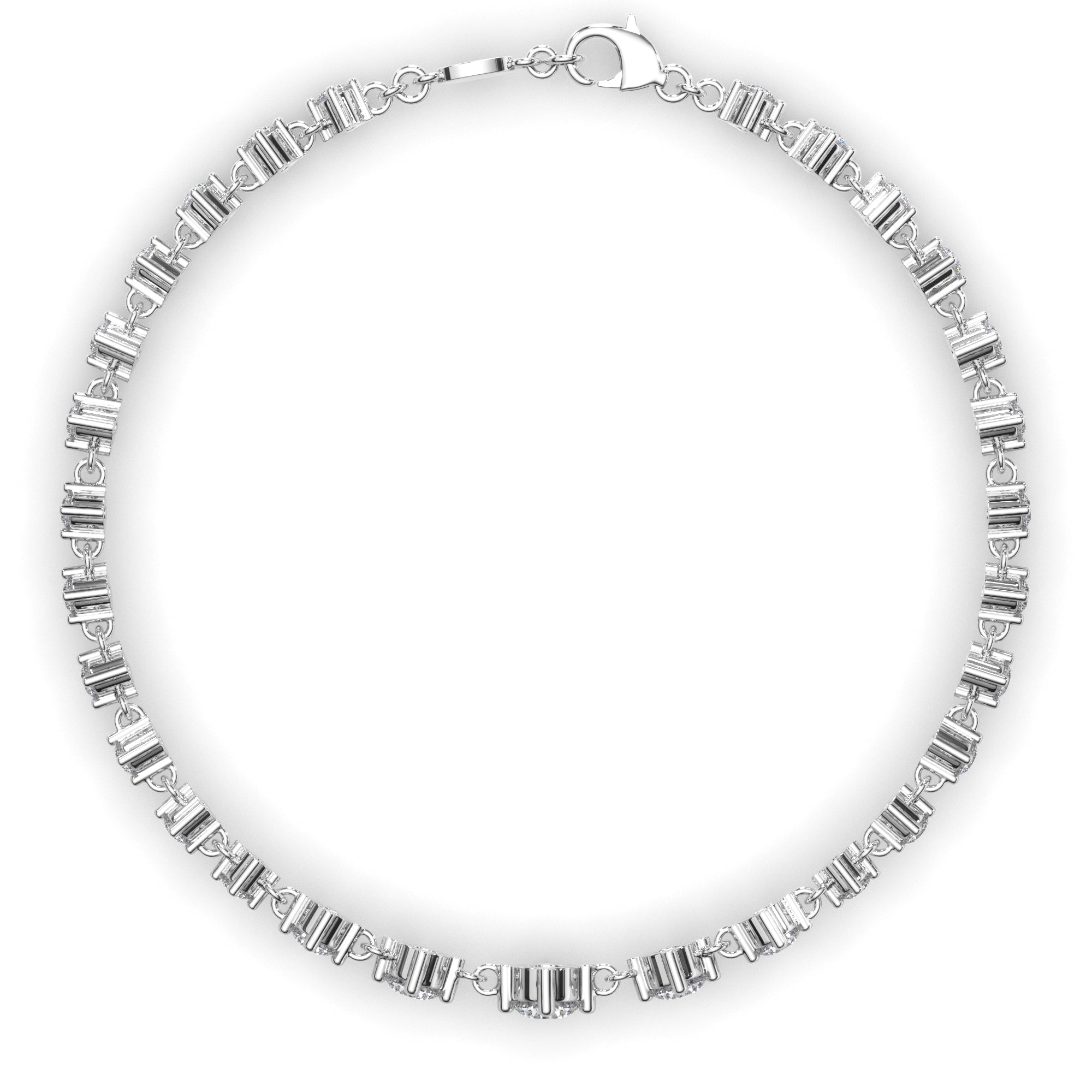 Round Brilliant Cut Natural Mined Diamond Tennis Bracelet