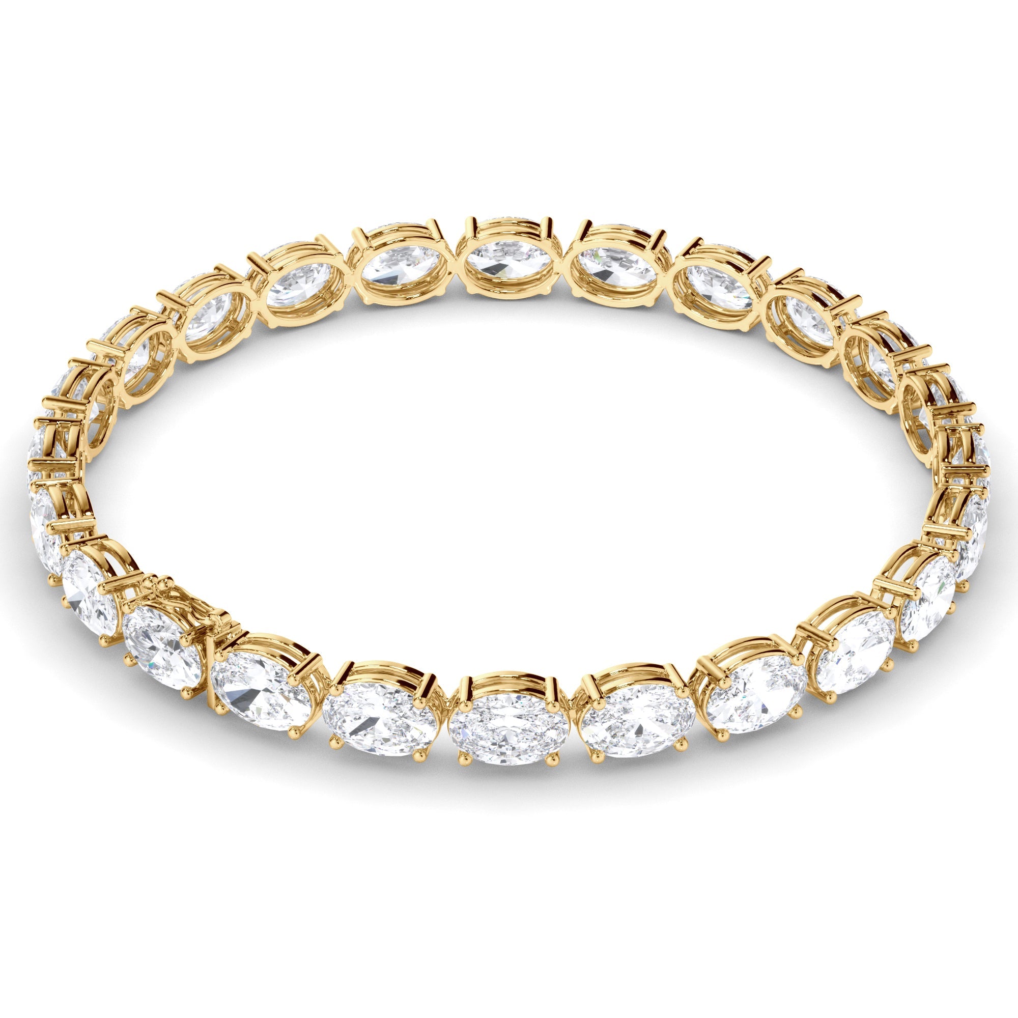 Oval Cut Natural Mined Diamond Tennis Bracelet
