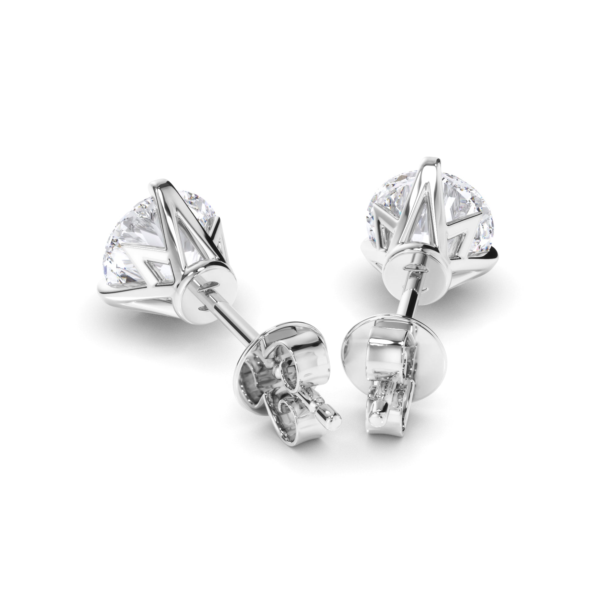 Round Brilliant Cut Diamond Stud Earrings