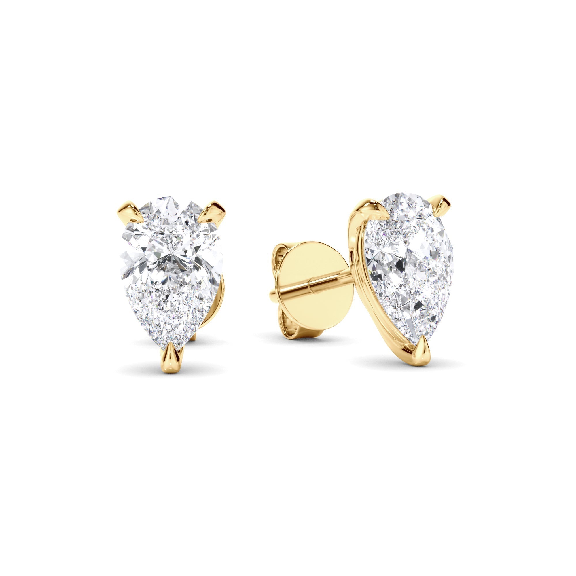 Pear Cut Diamond Stud Earrings