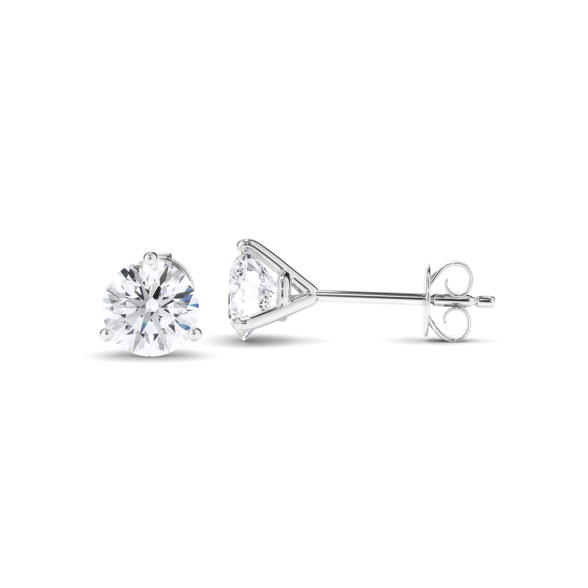 Round Brilliant Cut Diamond Stud Earrings