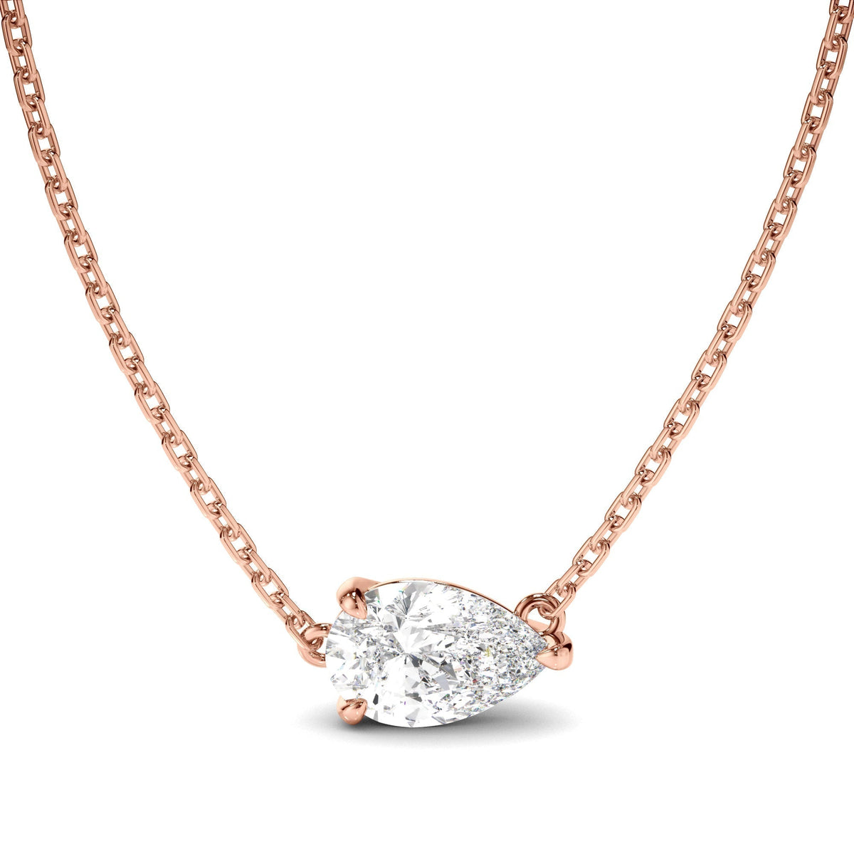 East West Pear Cut Diamond Necklet