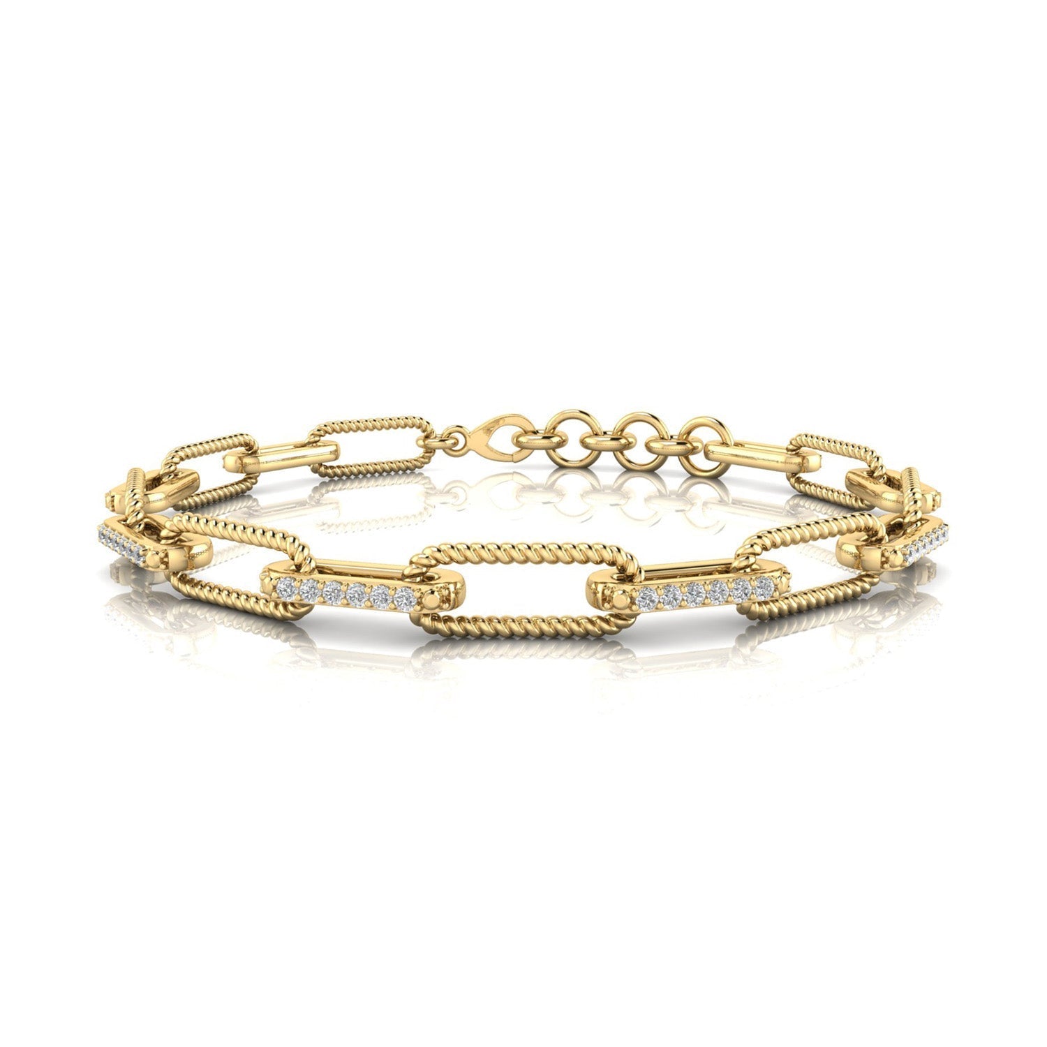 22ct Gold Vermeil 0.33ct Lab Grown Diamond Bracelet 17.8cm