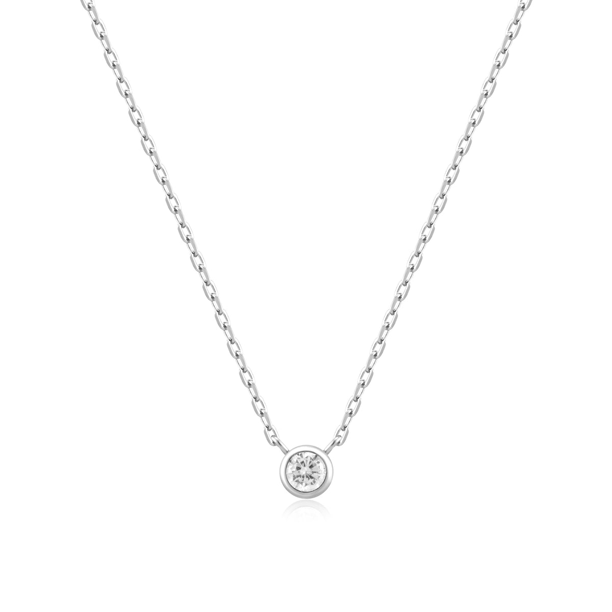 Ania Haie Silver Round Solitaire Cubic Zirconia Necklace